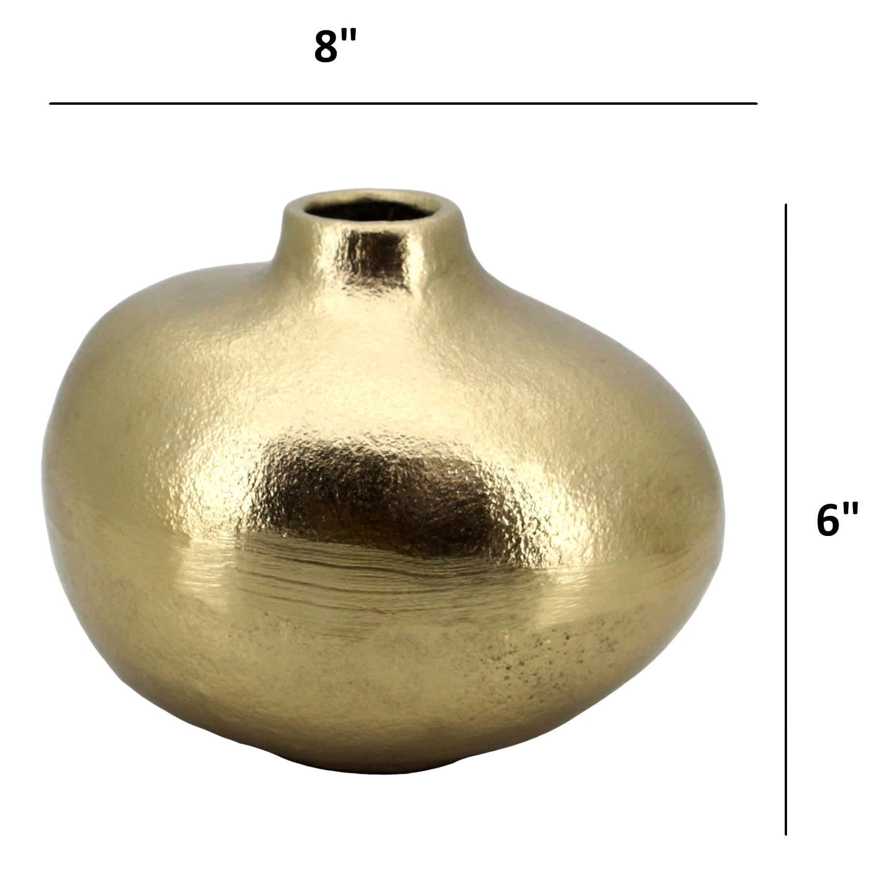 Gold Aluminum Vase, 6"
