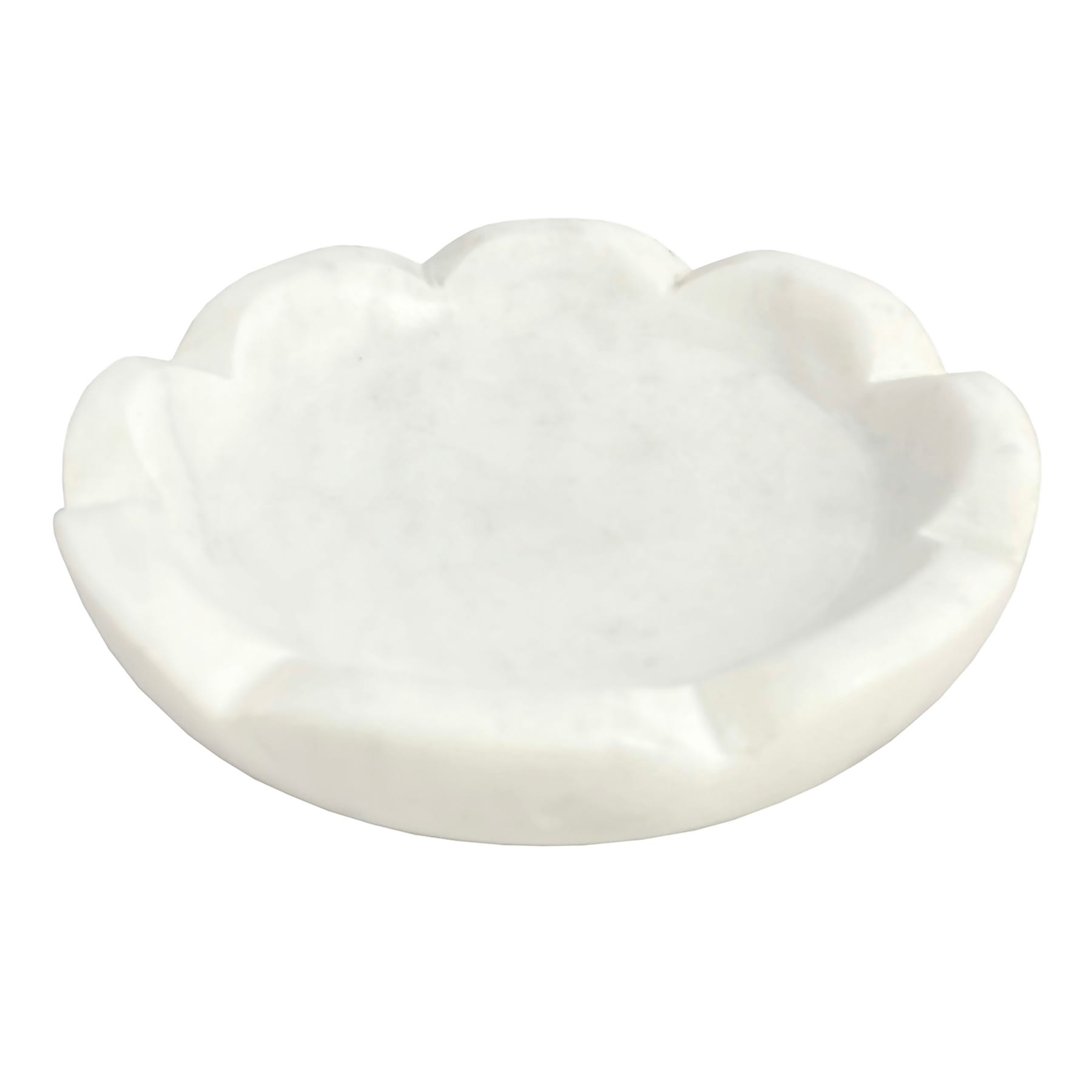 White Marble Trinket Tray, 4.5"