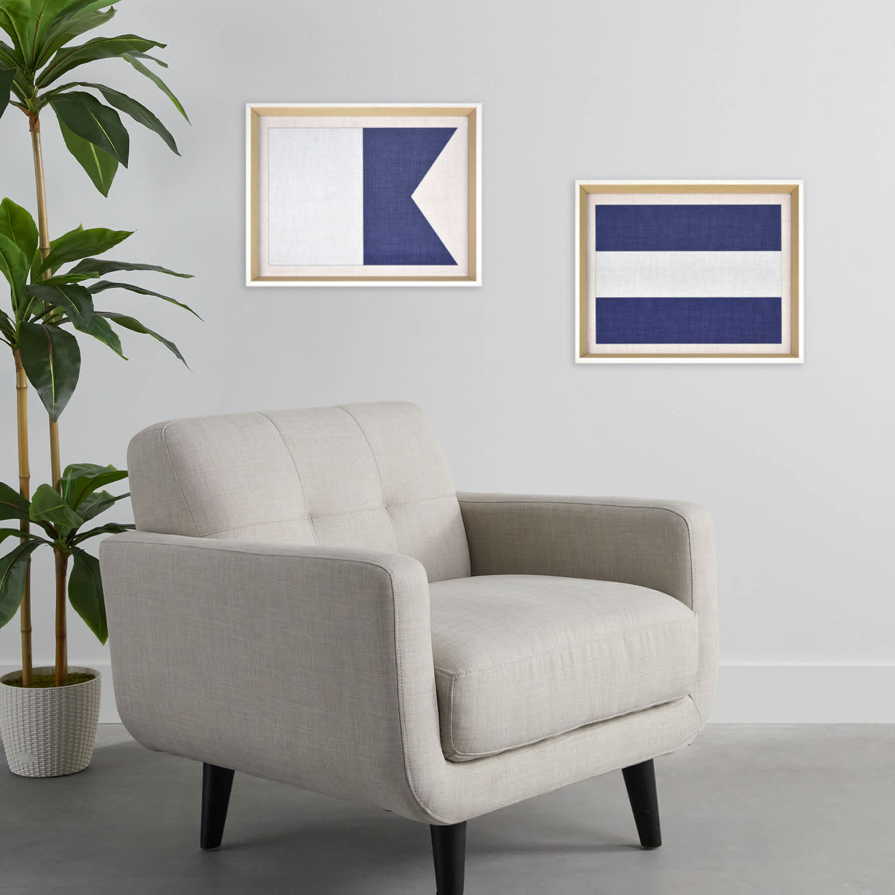 Glass Framed Nautical Flag Wall Art, 21x17