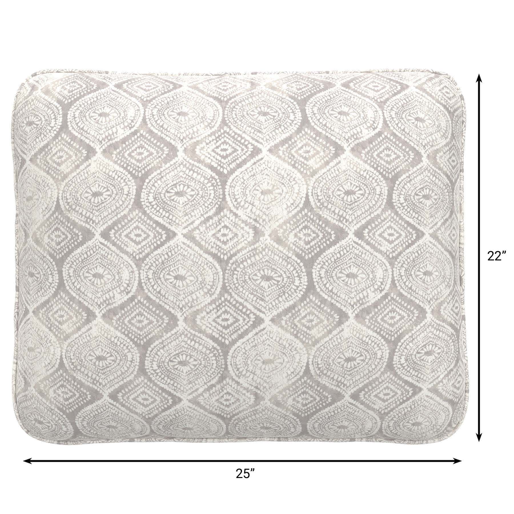 Grey Patna Geo Outdoor Corded Back Cushion