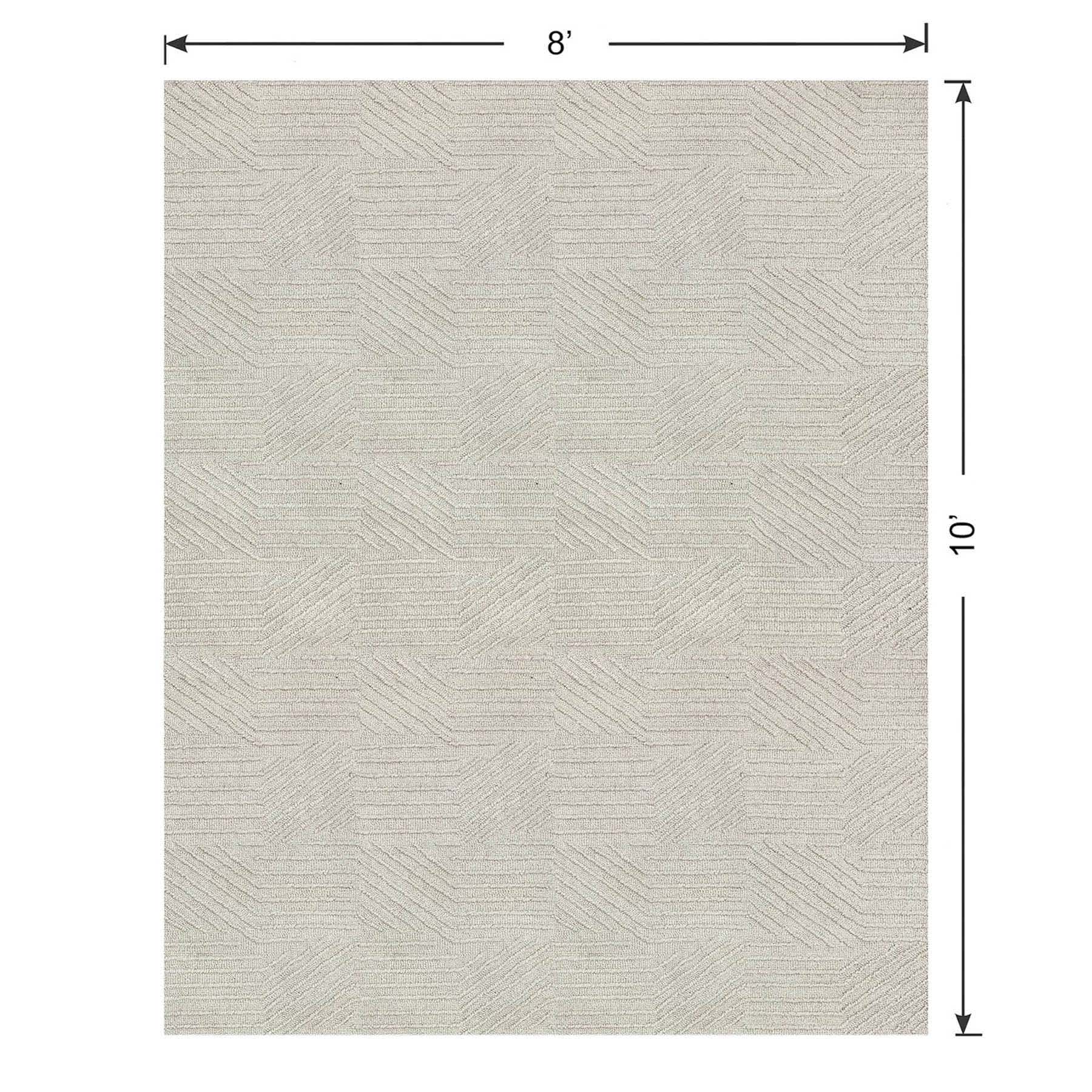 (A473) Found & Fable Dartmouth Ivory Tufted Area Rug, 8x10