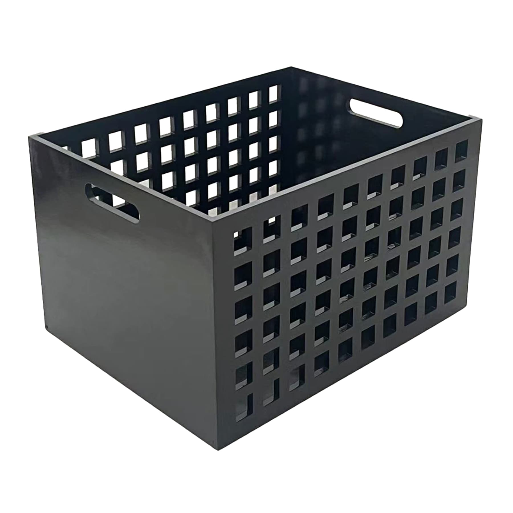 Crosby St. Holden Black Wooden Storage Crate, Large