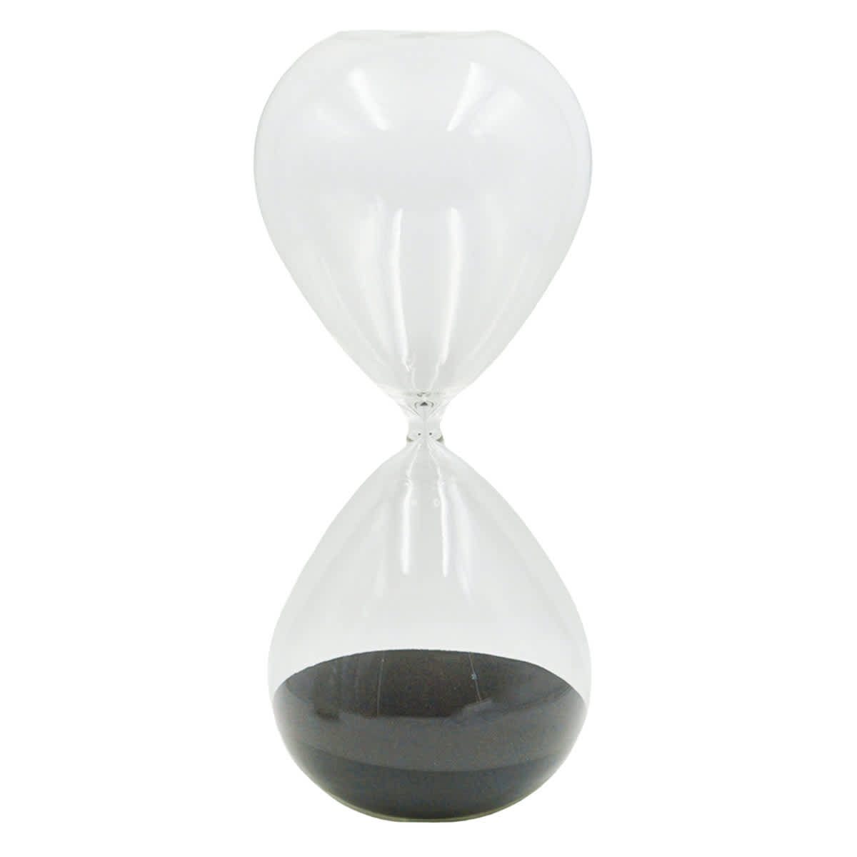 Clear Glass Hourglass with Black Sand, 15"