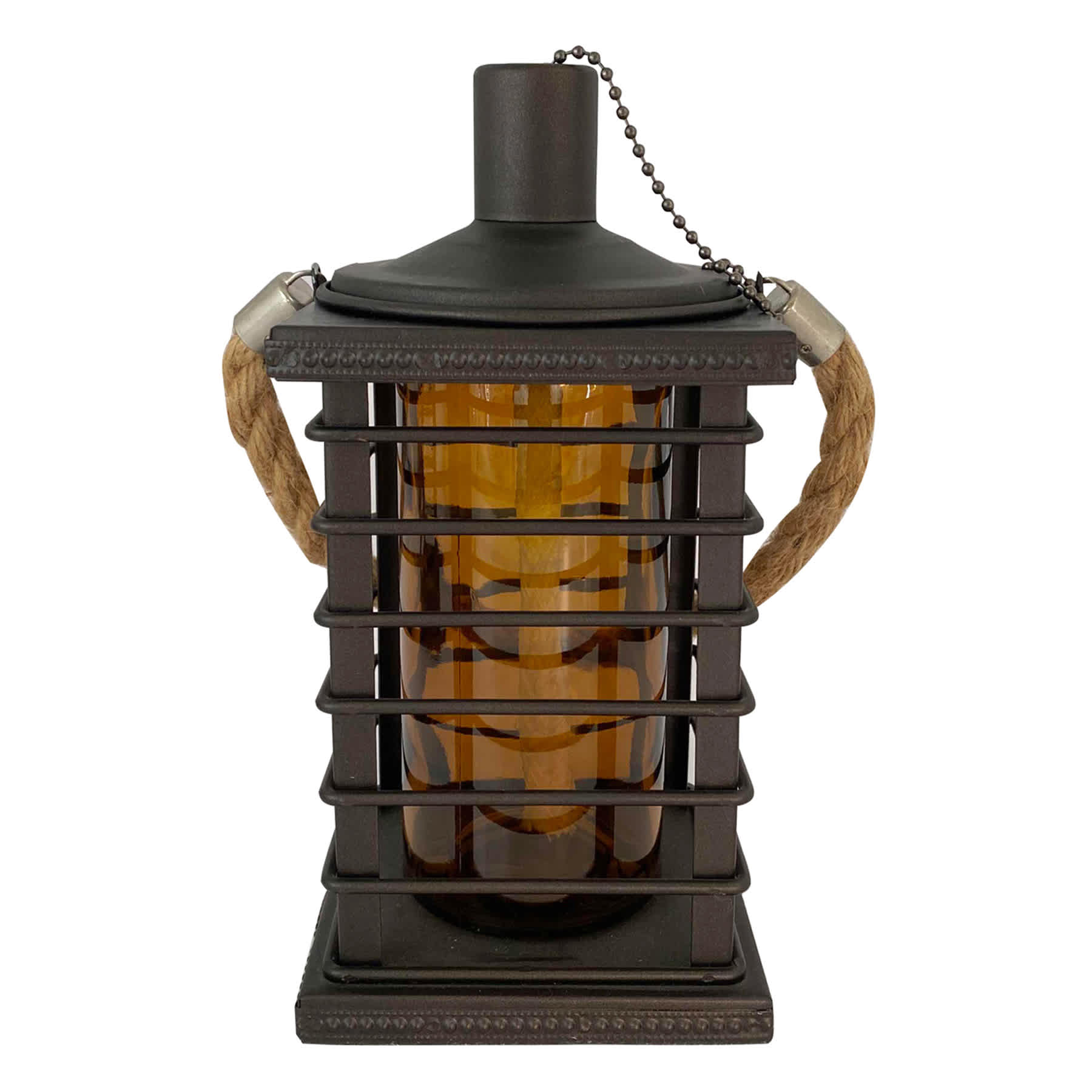 Amber Caged Tabletop Torch, 8.7"