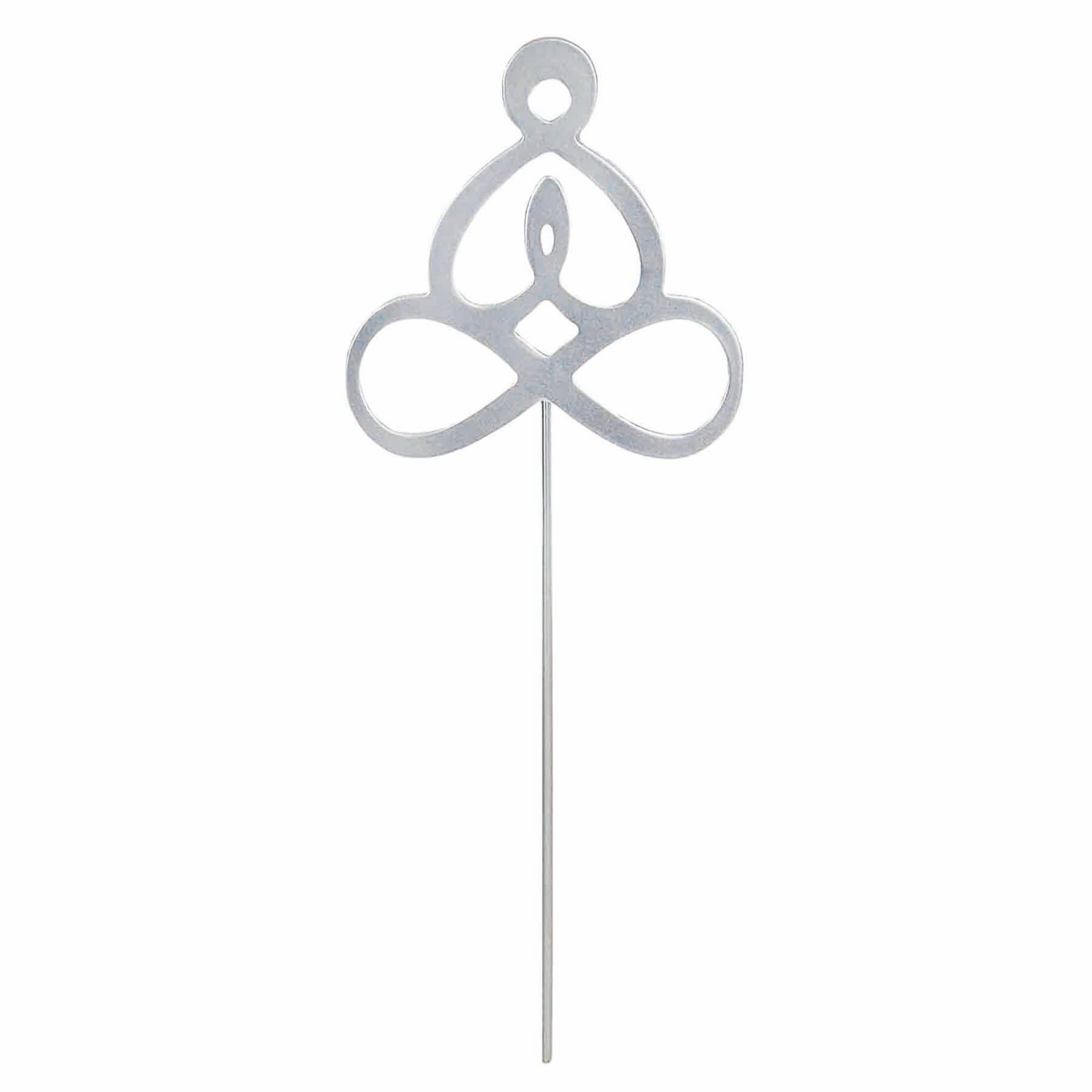 Found & Fable Silver Metal Meditation Yard Pick, 12"