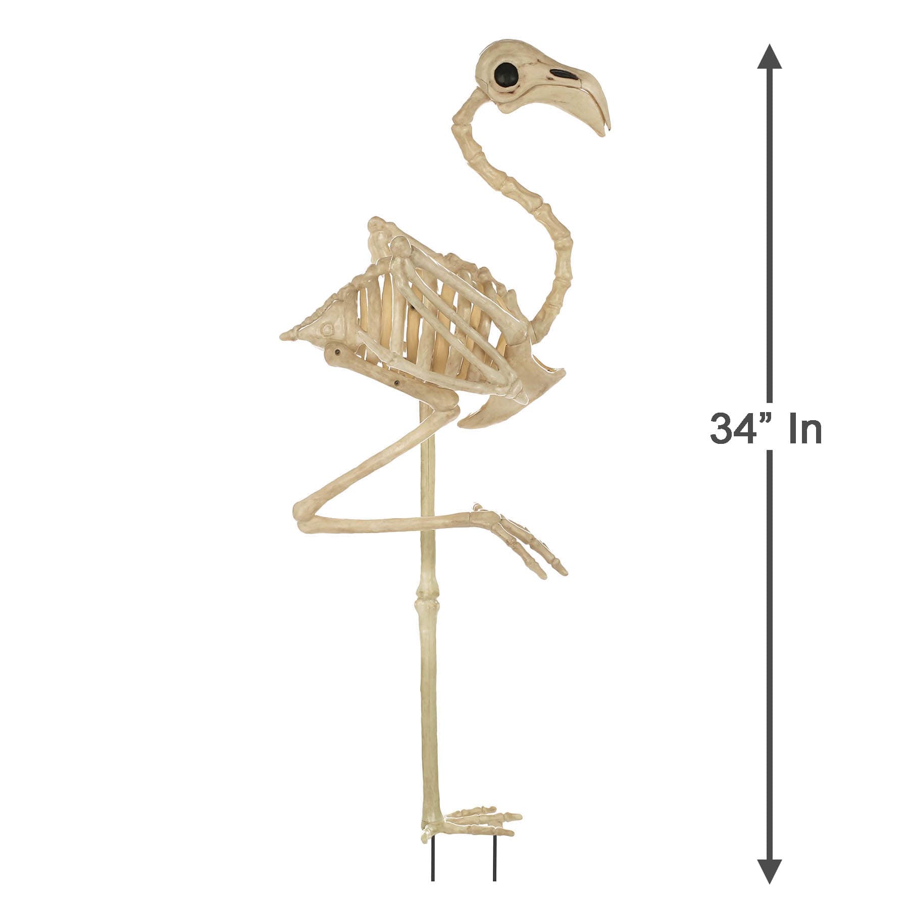 Skeleton Flamingo Yardstake, 34"