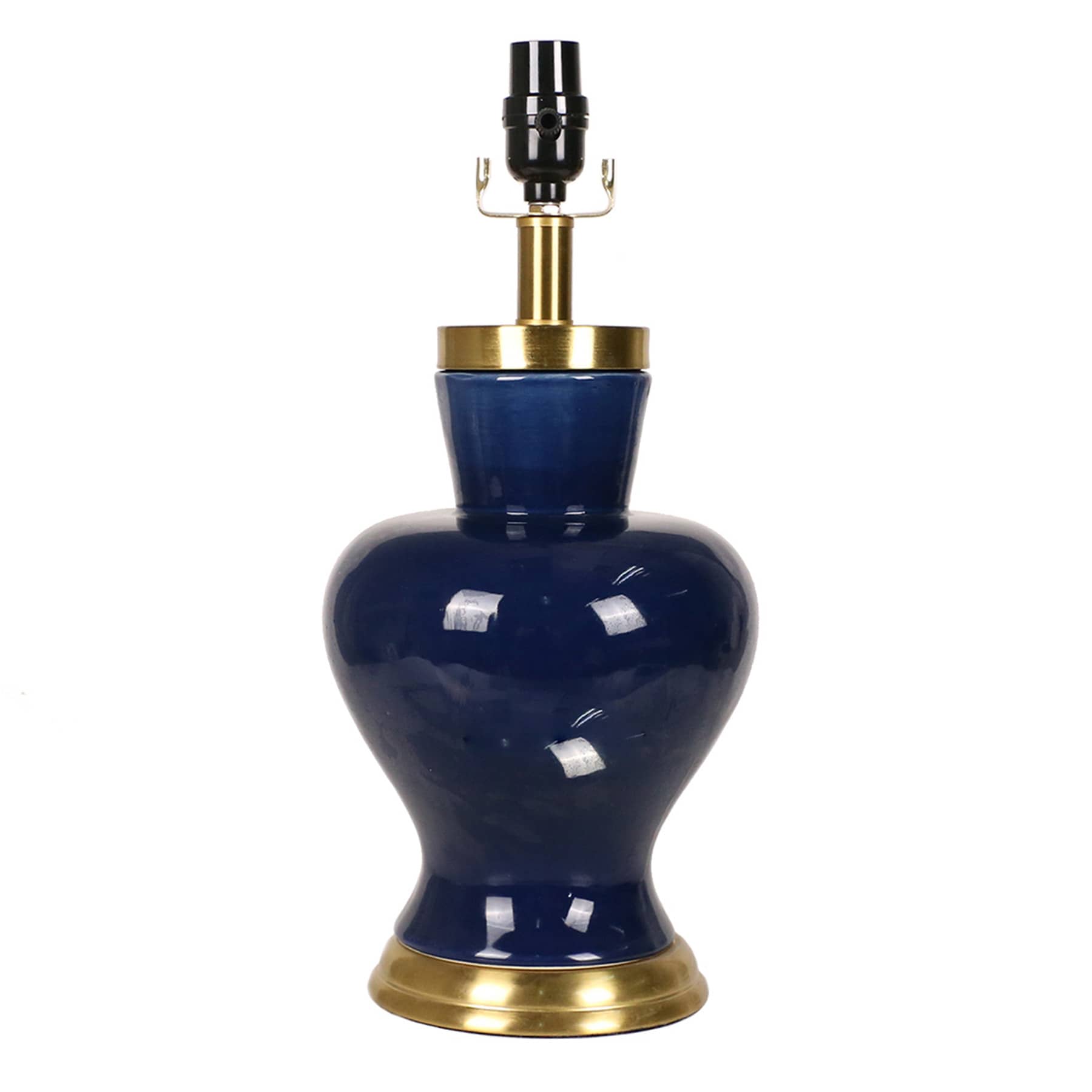 Providence Navy with Gold Detail Ceramic Urn Medium Table Lamp Base, 17"
