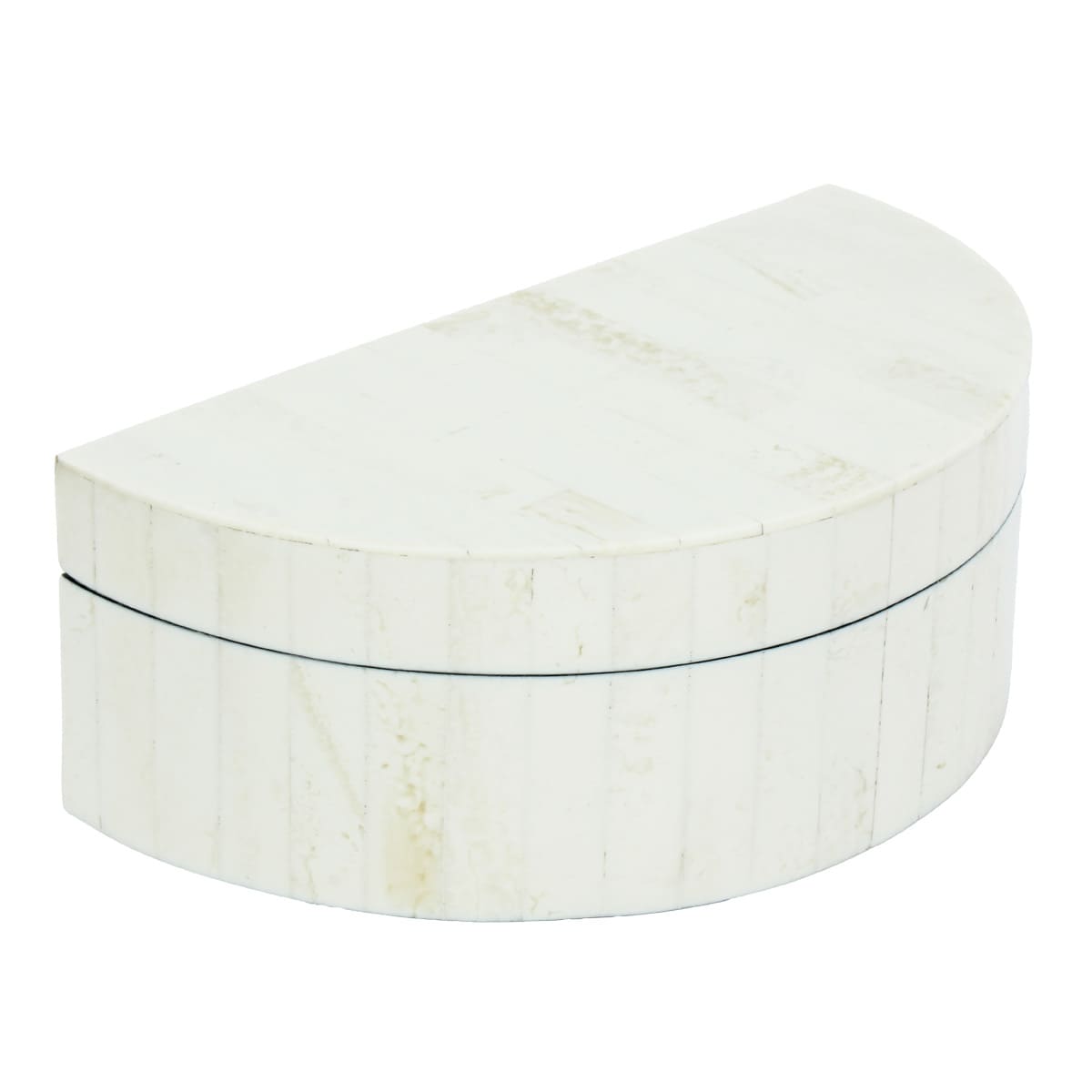 Small White Half Round Box, 8x4.5