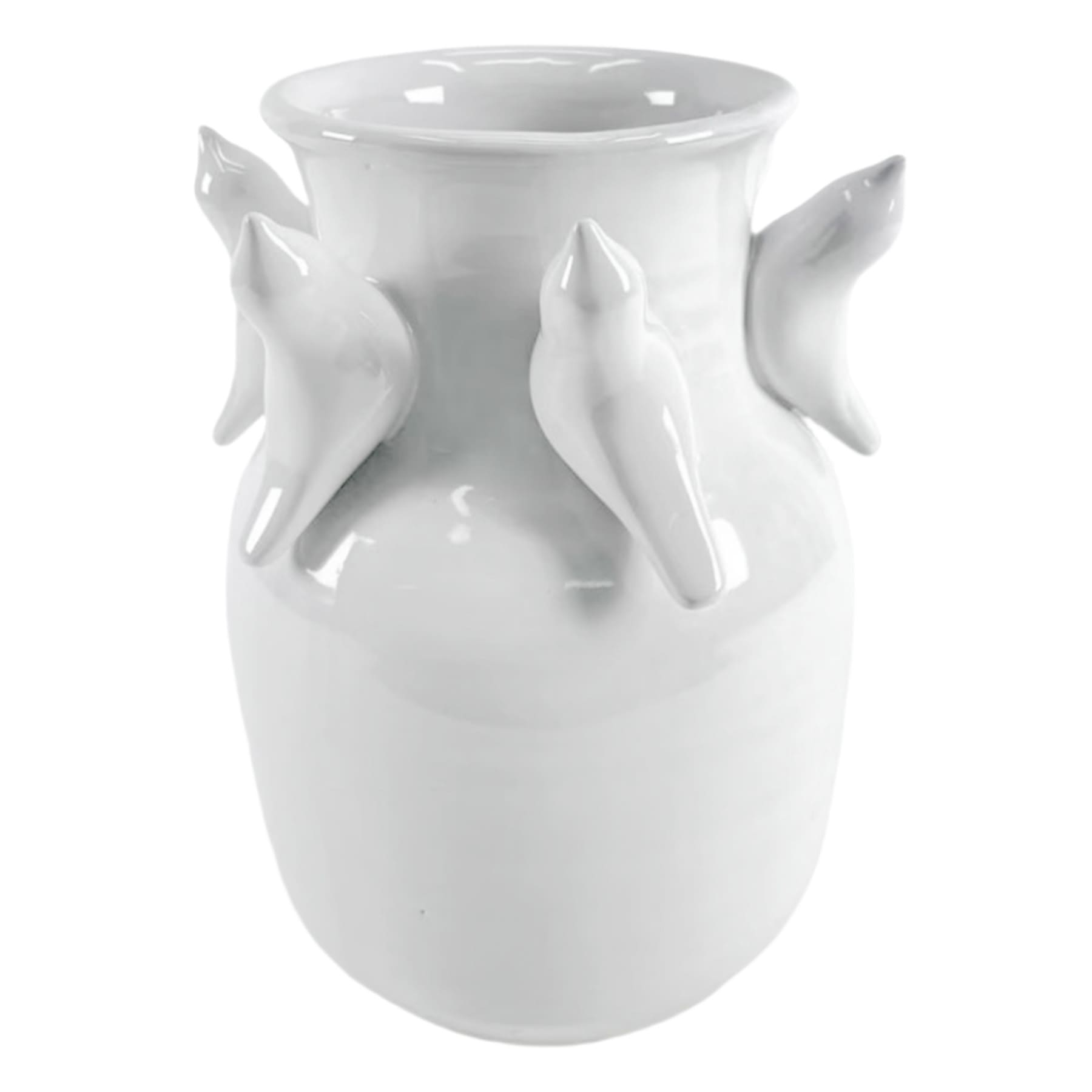 Ivory Bird Vase, 11.5"