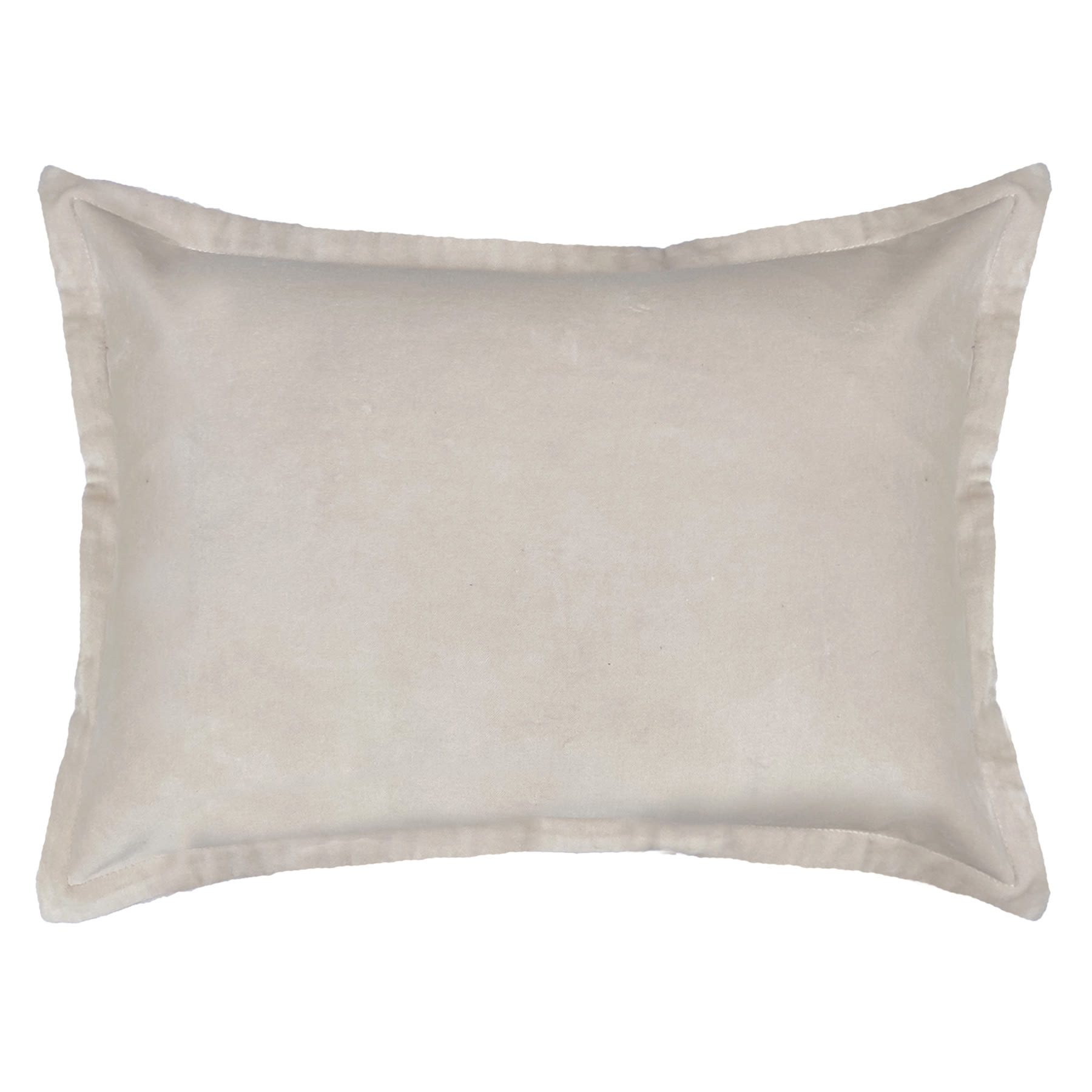Providence Cream Cotton Velvet Throw Pillow, 14x20