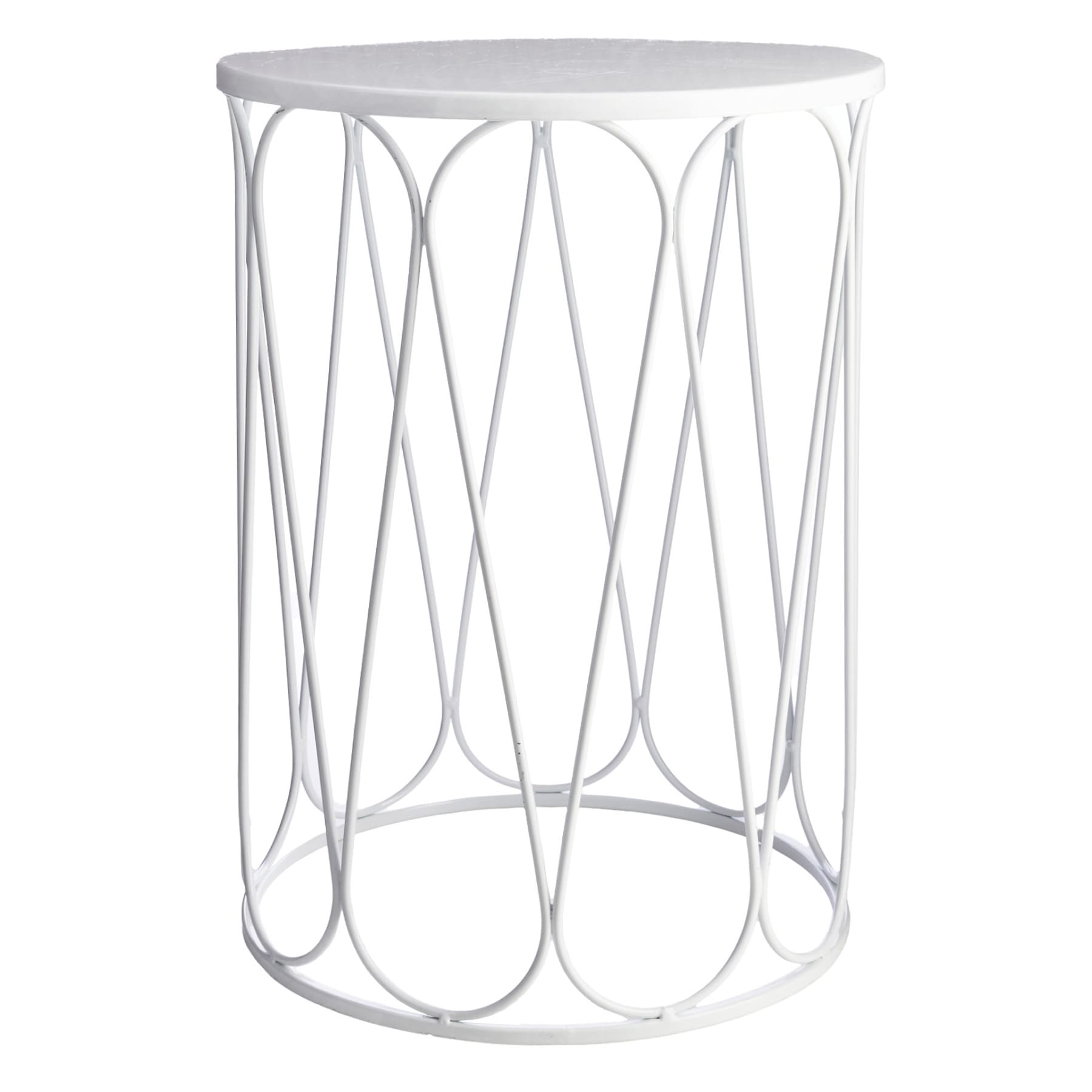 Providence White Metal Plant Stand, 22"