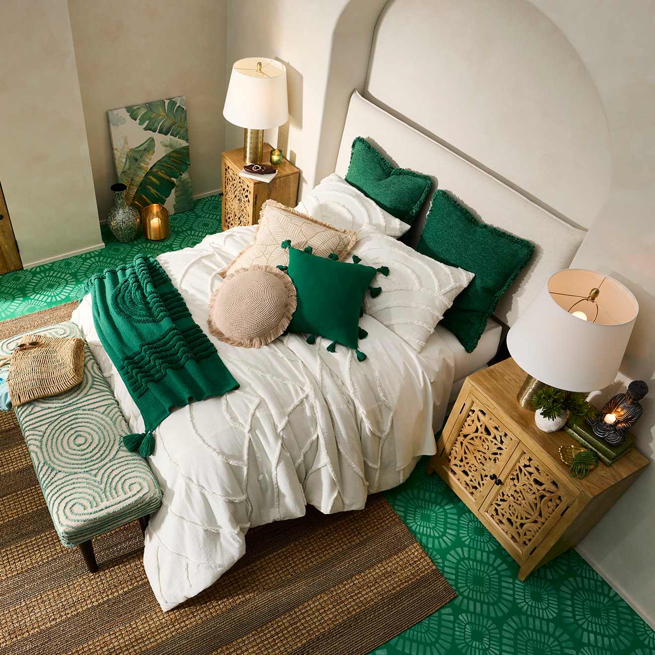 Found & Fable 3-Piece White Tufted Comforter Set, Full/Queen