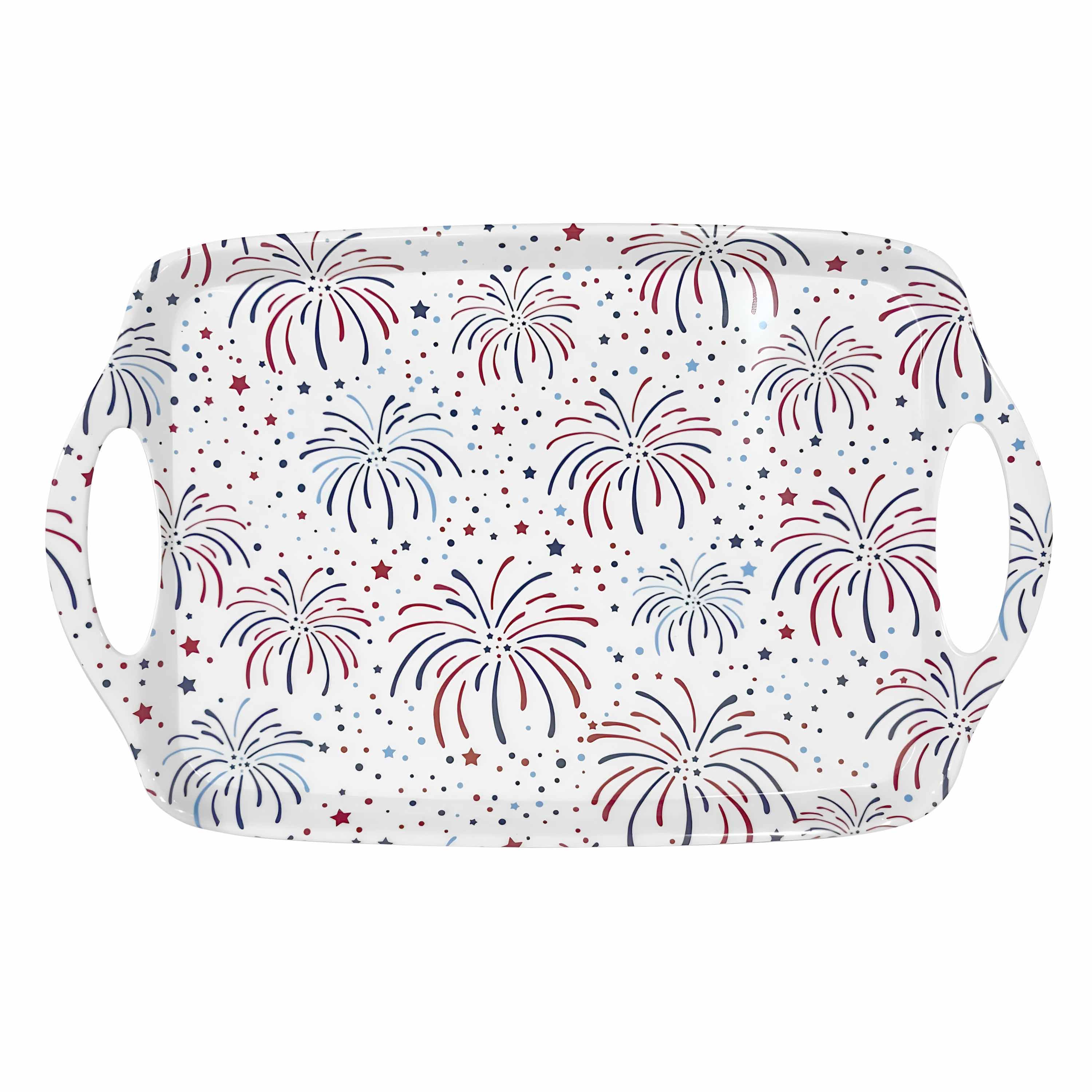 Patriotic Melamine Firework Serving Tray