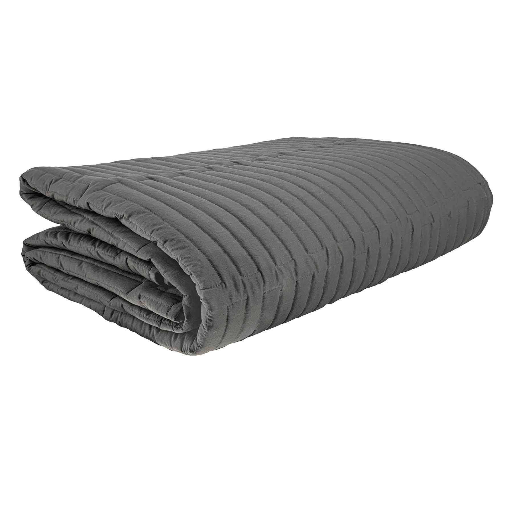 Crosby St. 3-Piece Grey Curved Line Quilt Set, King