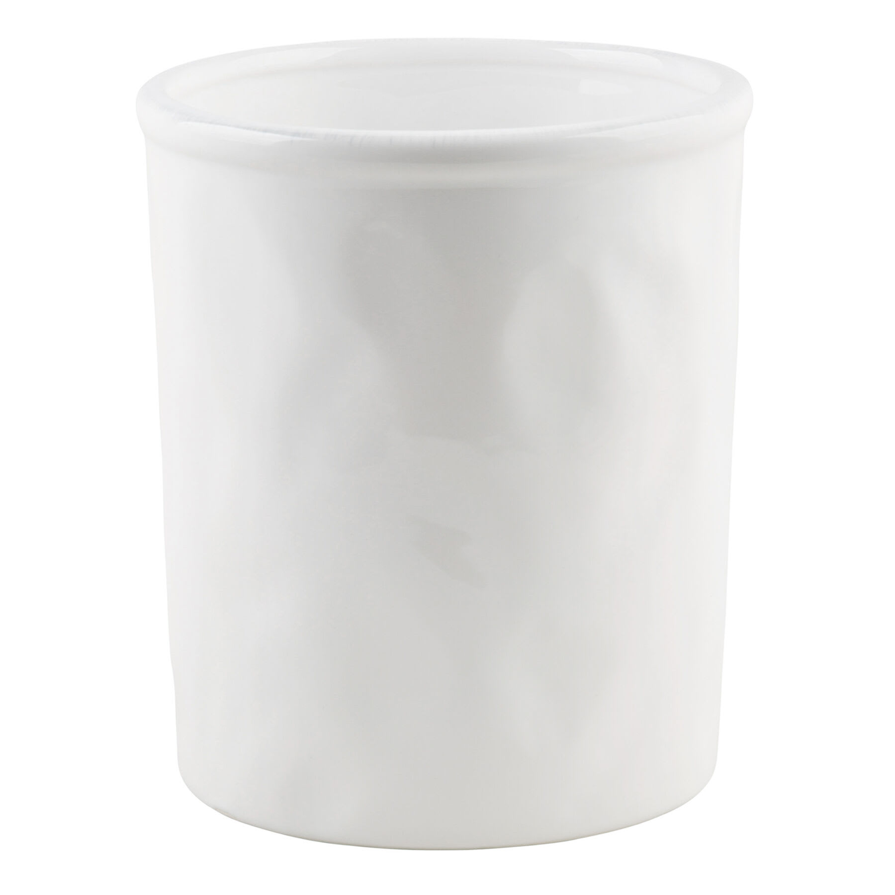 White Asymmetrical Utensil Crock, 6"