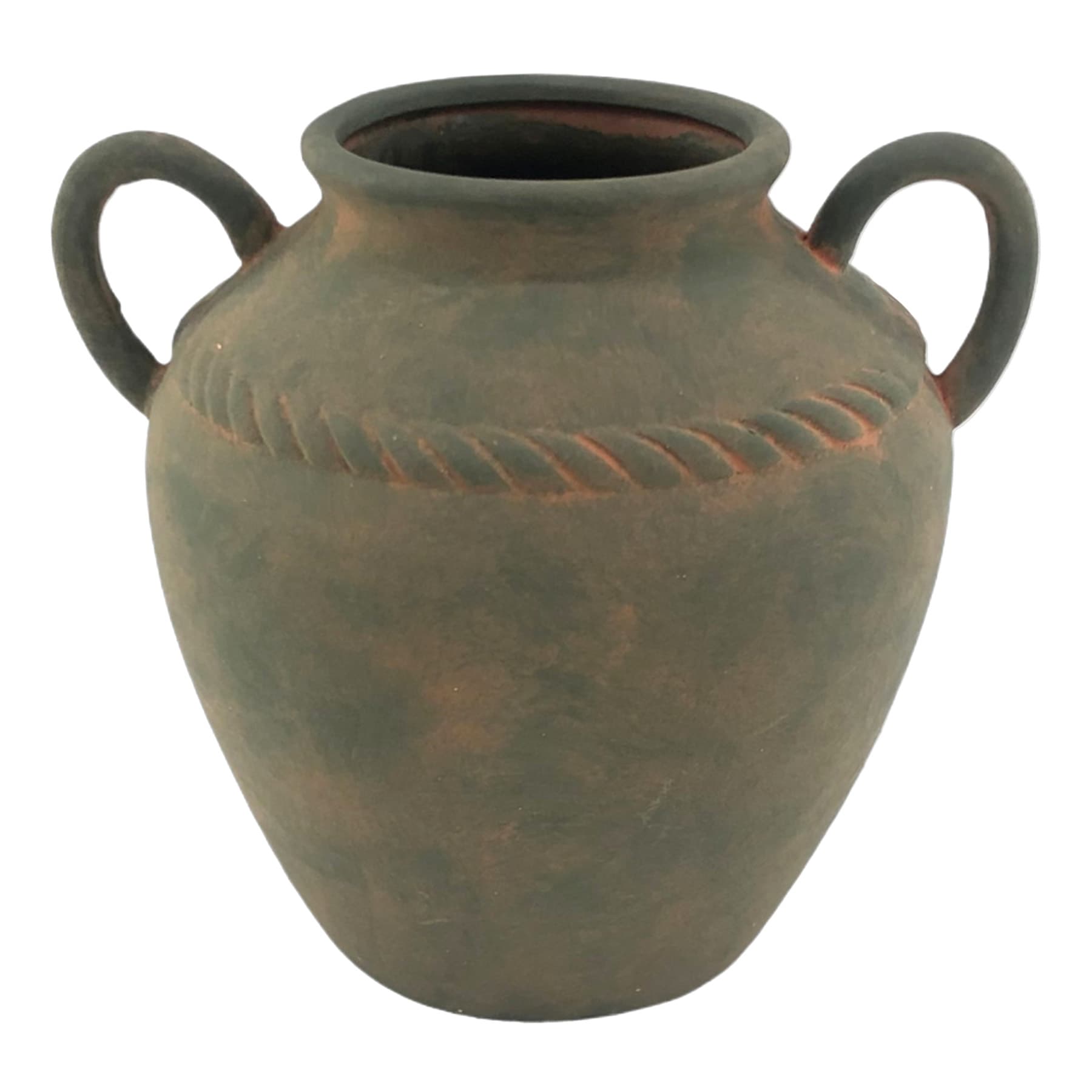 Neutral Ceramic Vase with Handles, 10.5"