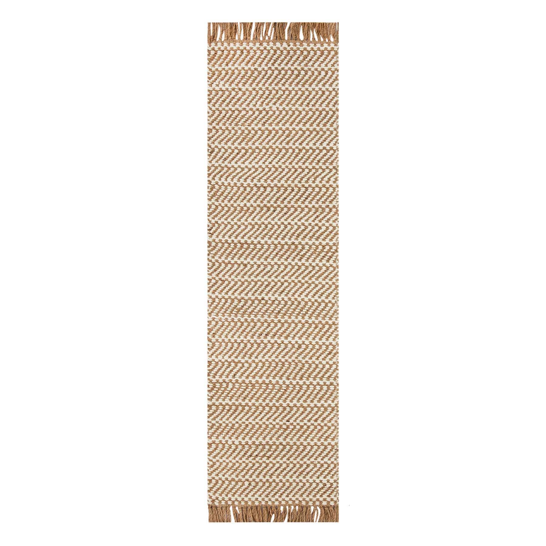 (B821) Crosby St. Moore Natural Herringbone Runner, 2x7