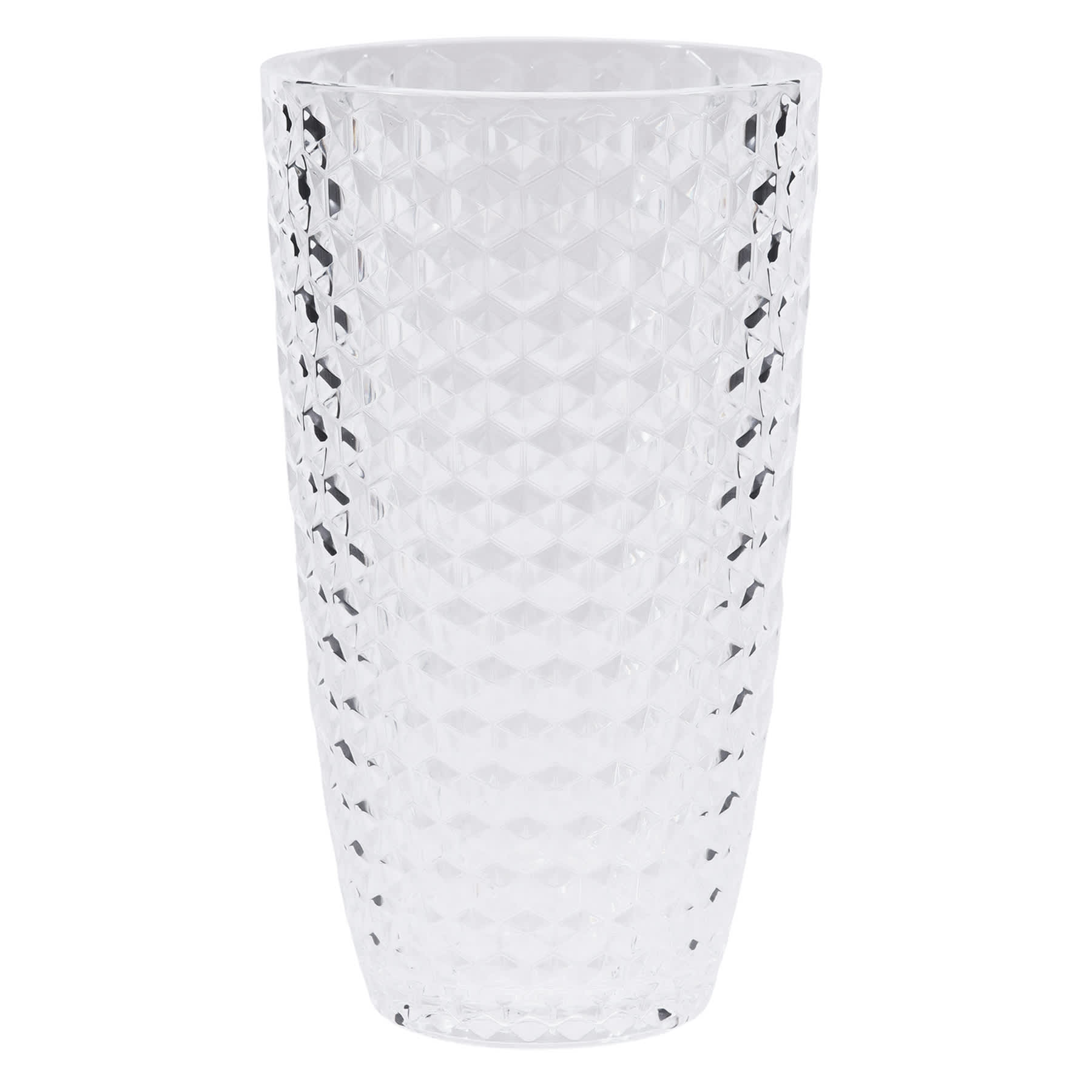 Clear Diamond Textured Acrylic Highball Glass, 20oz