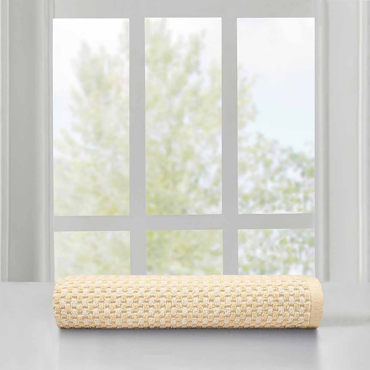 Honeybloom Plush Performance Yellow Popcorn Cotton Bath Towel, 30x54