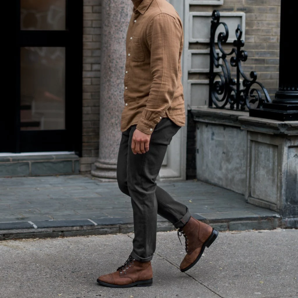 Kato Axe Slim Fit Chinos | Charcoal - Thursday Boots