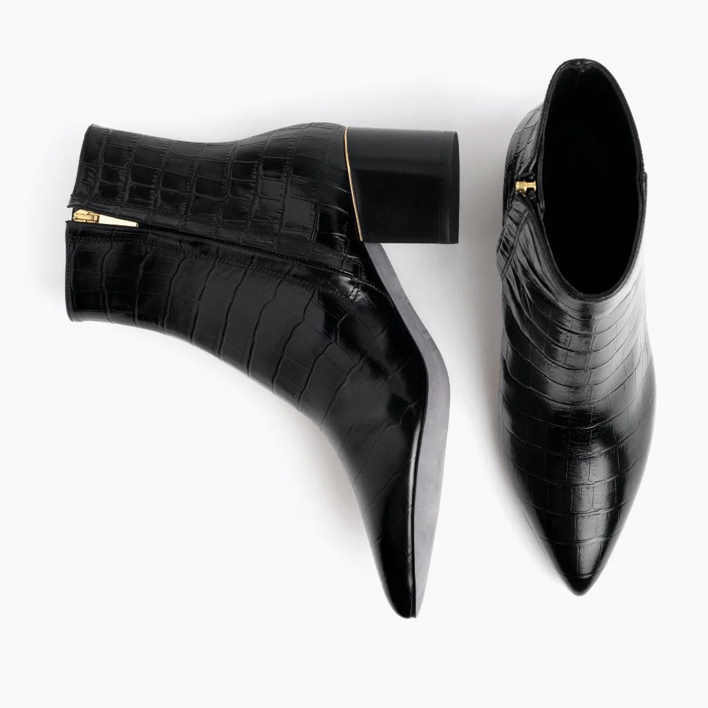 Luna | Black Croco - Thursday Boots