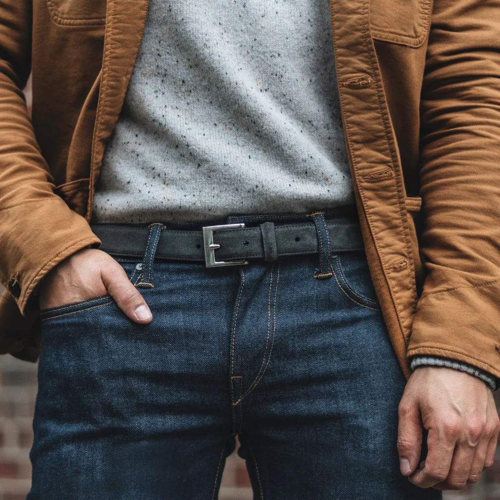 Men's Classic Leather Belt | Shadow Grey - Thursday Boots