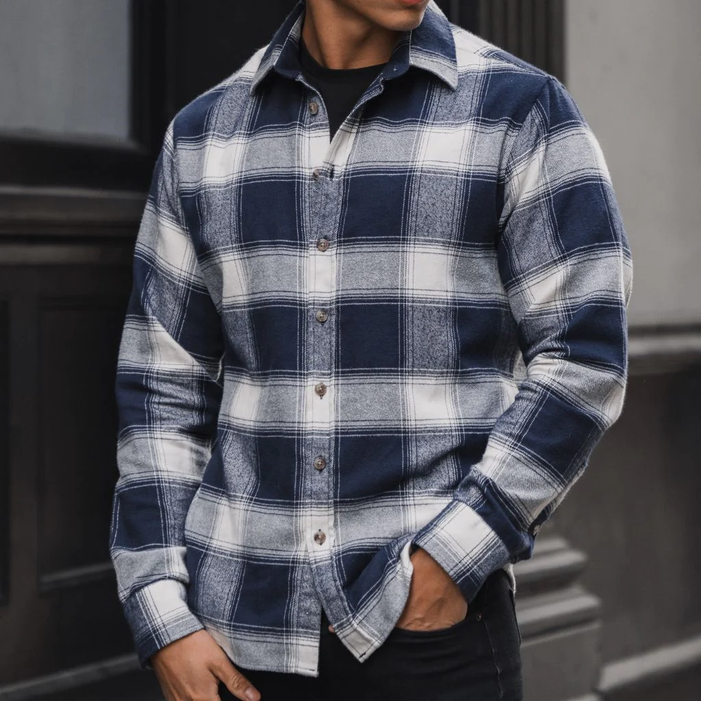 Forever Flannel Shirt | Navy & Cream - Thursday Boots
