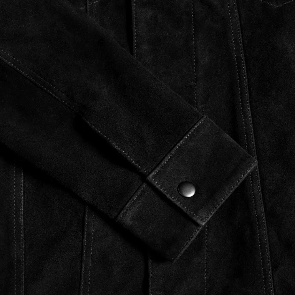 Suede Trucker Jacket | Black - Thursday Boots