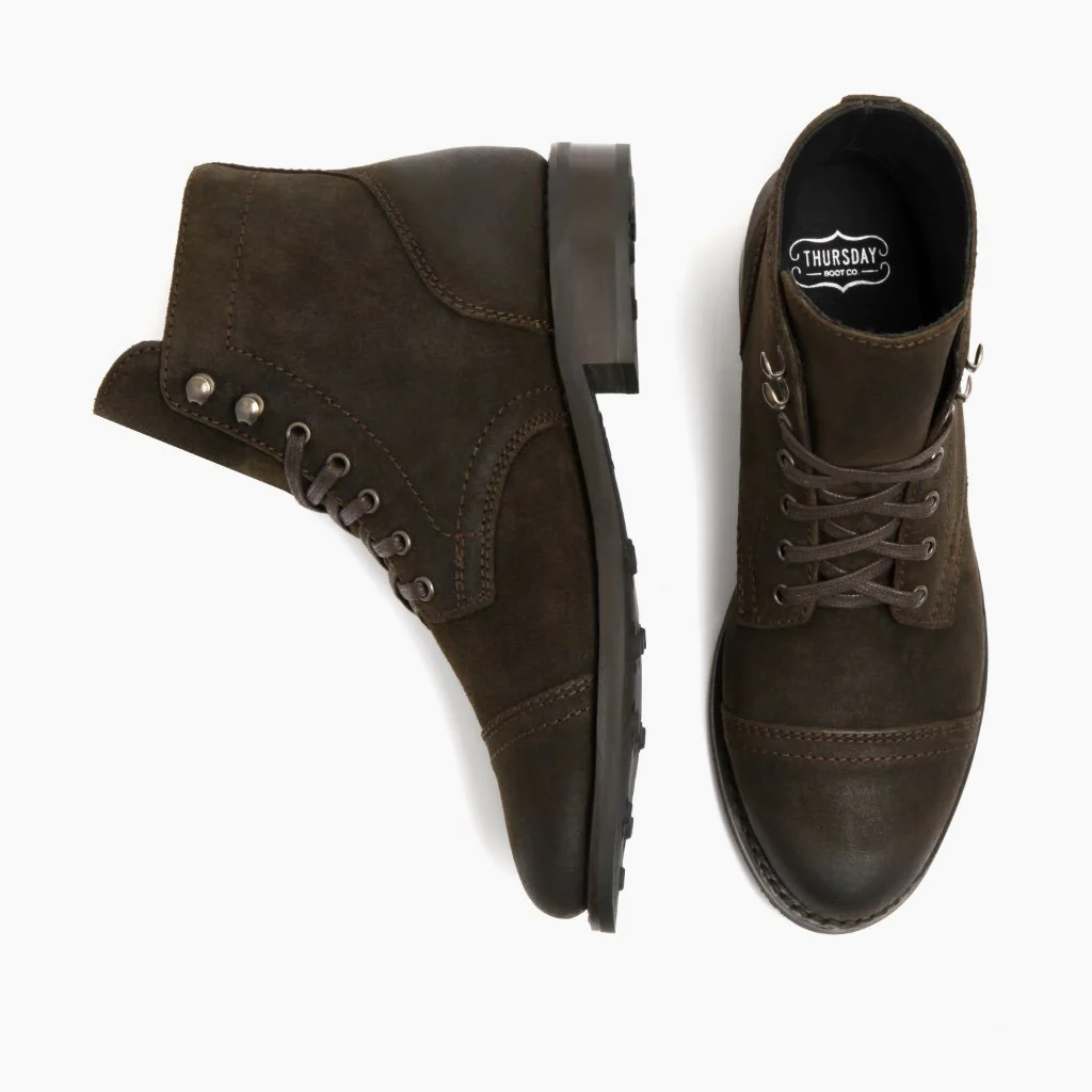 Captain | Dark Olive Suede - Thursday Boots