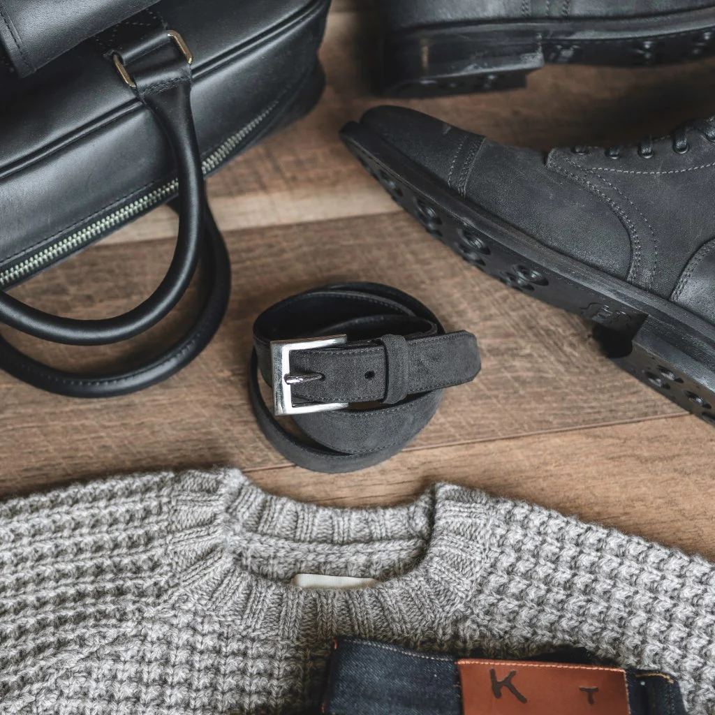 Men's Classic Leather Belt | Shadow Grey - Thursday Boots