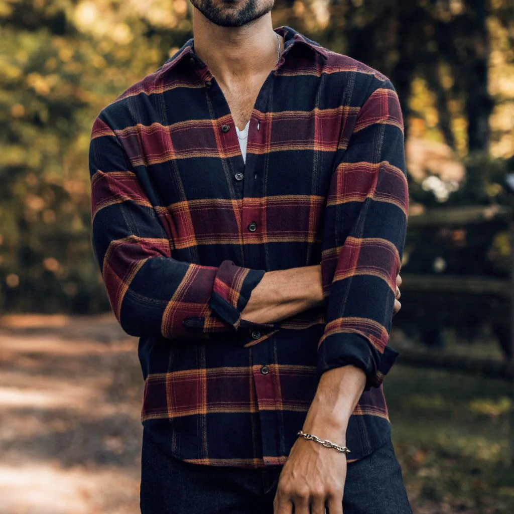Forever Flannel Shirt | Navy & Burgundy - Thursday Boots