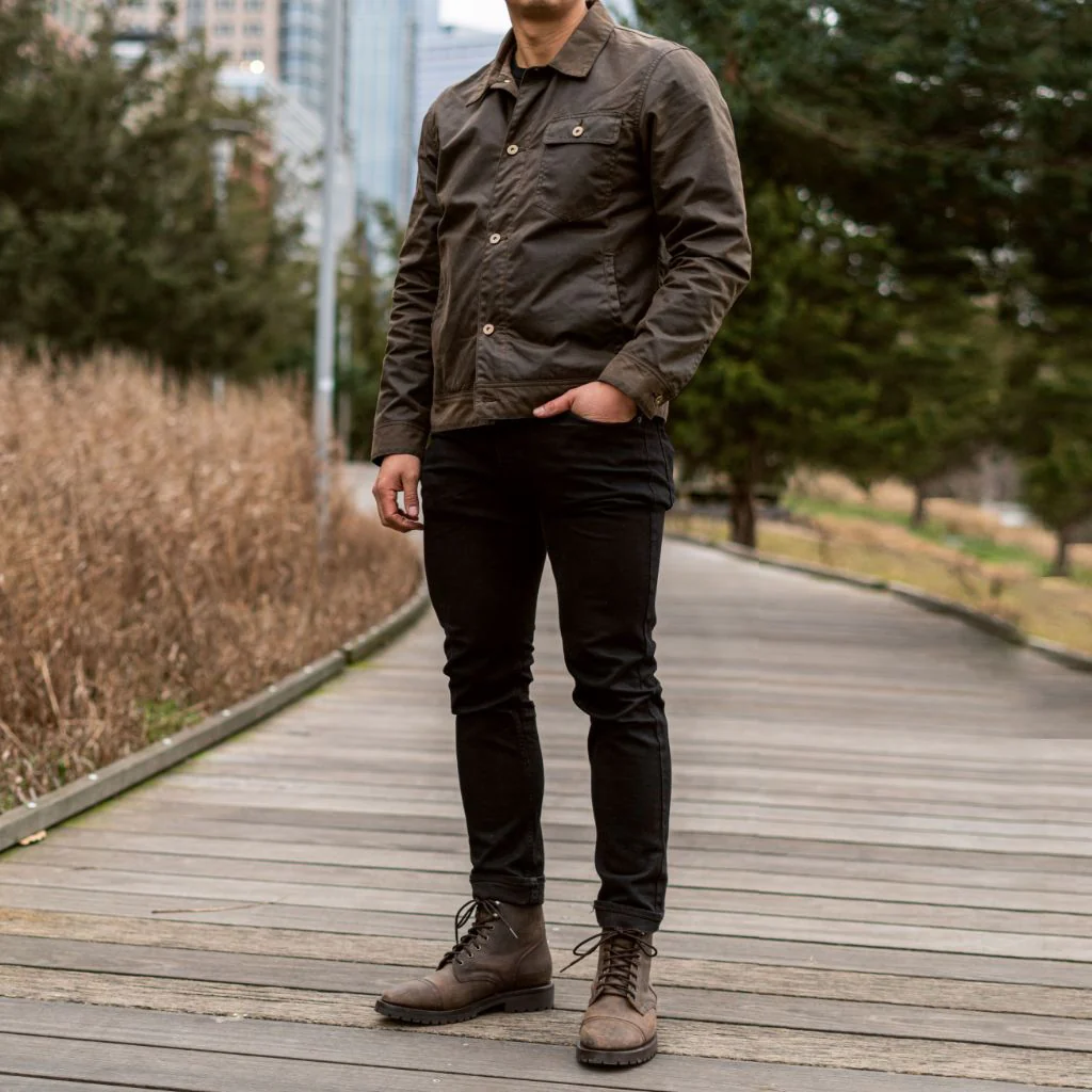 Waxed Canvas Field Jacket | Dark Olive - Thursday Boots