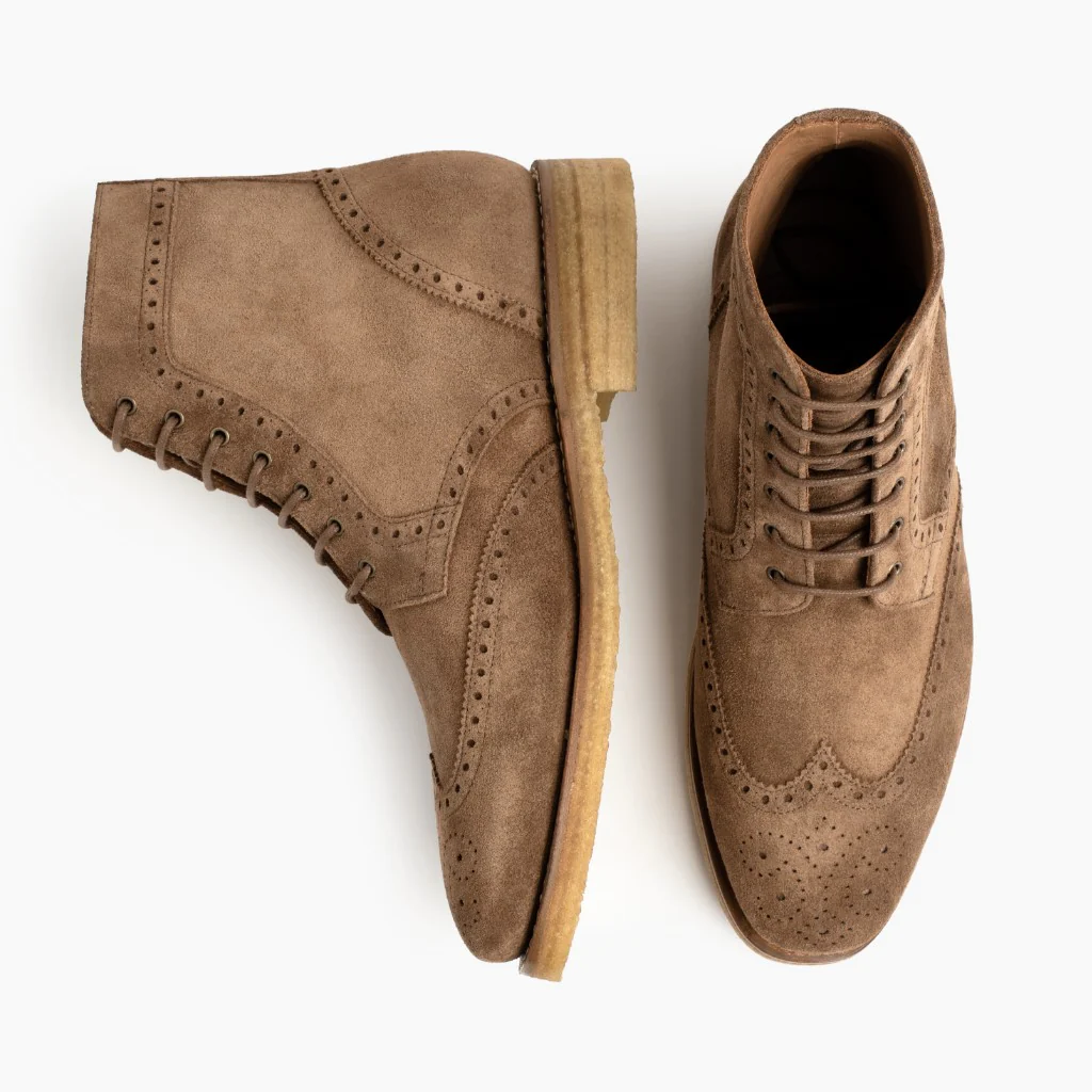 Wingtip | Caramel Suede - Thursday Boots