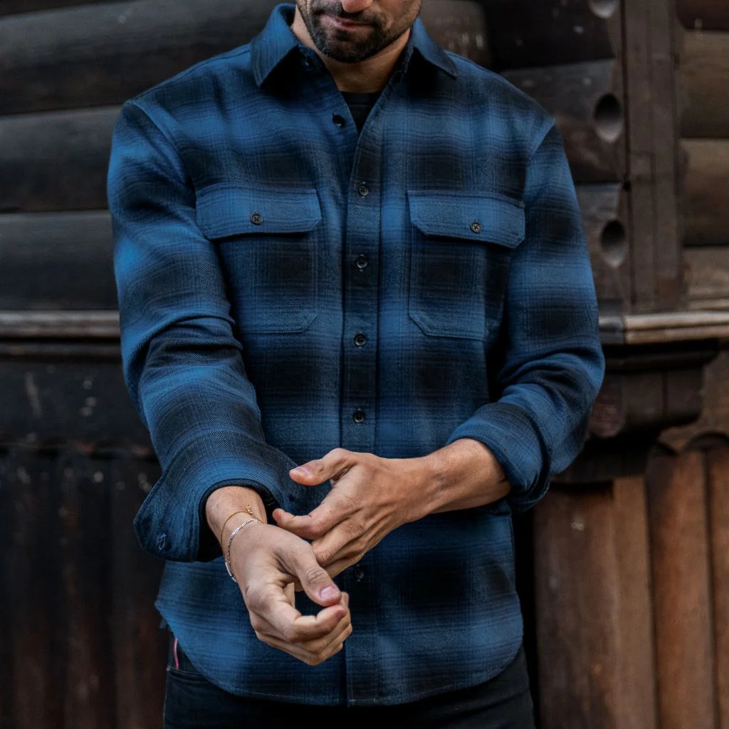 Summit Flannel Shirt | Navy - Thursday Boots