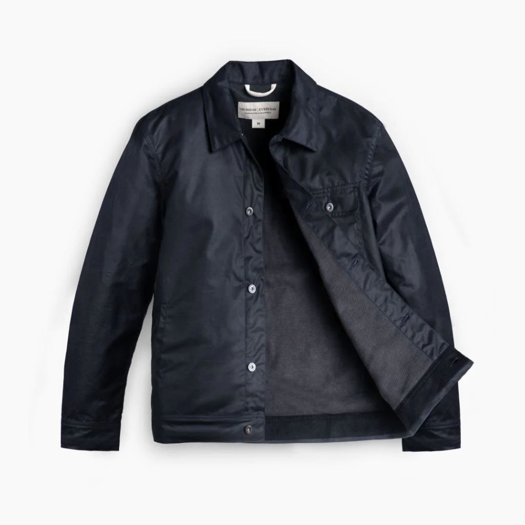 Waxed Canvas Field Jacket | Navy - Thursday Boots