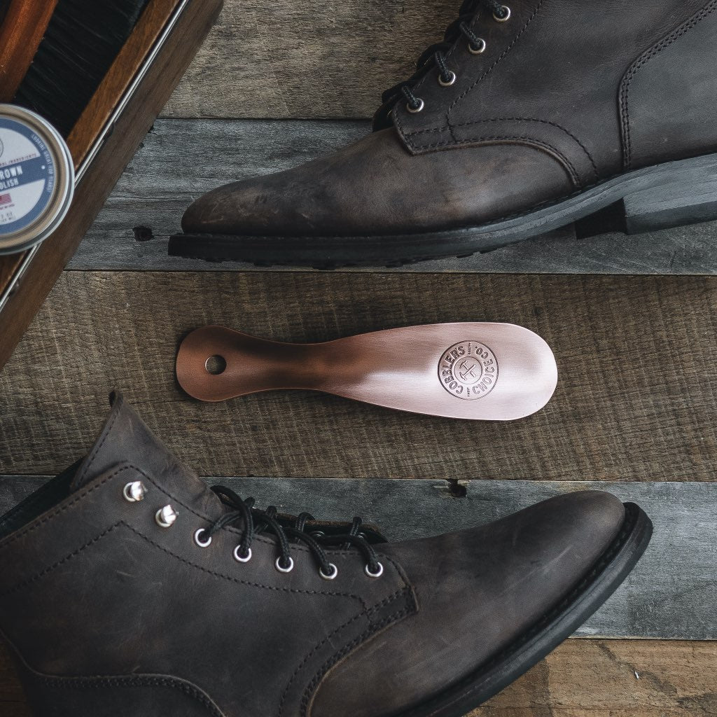 Cobbler's Choice Metal Shoe Horn | Brushed Copper - Thursday Boots