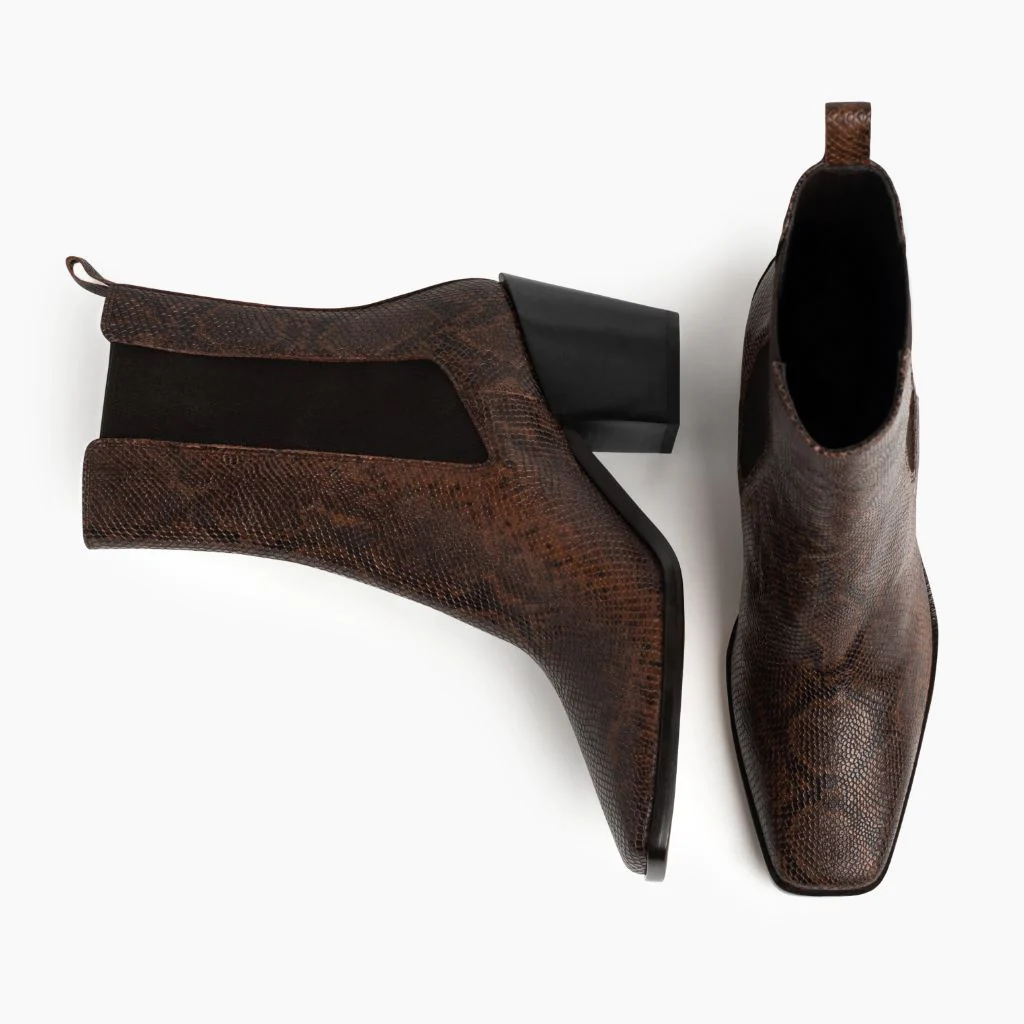Soho | Chocolate Snake Print - Thursday Boots