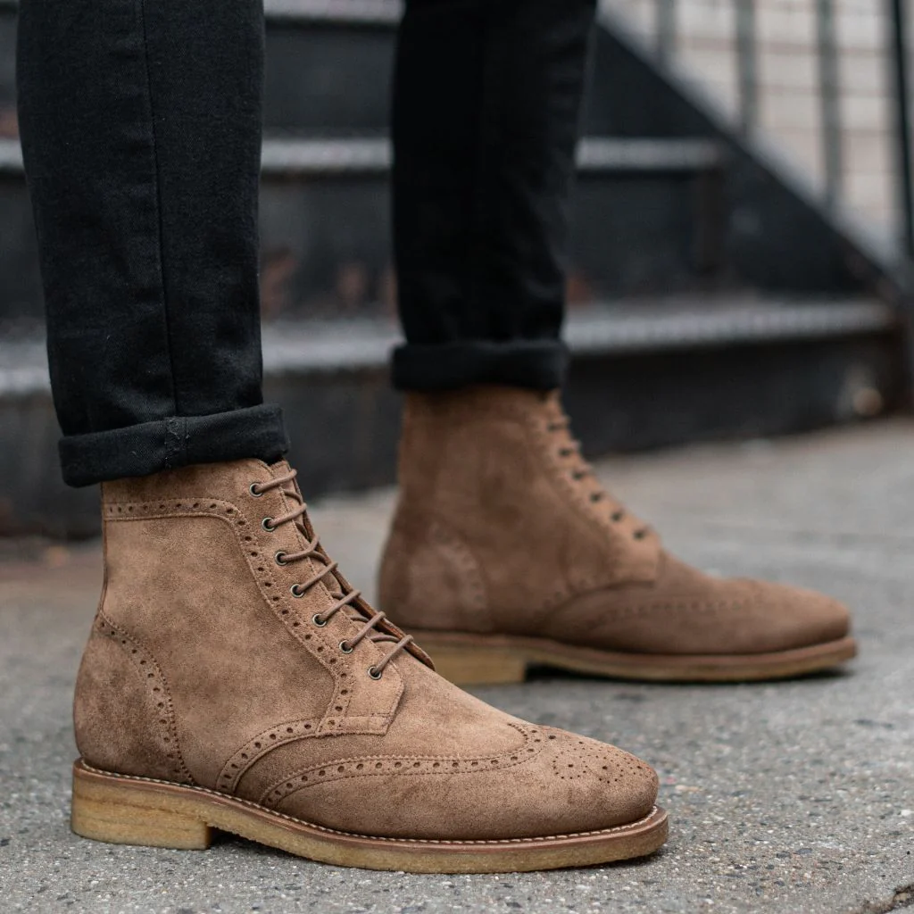 Wingtip | Caramel Suede - Thursday Boots