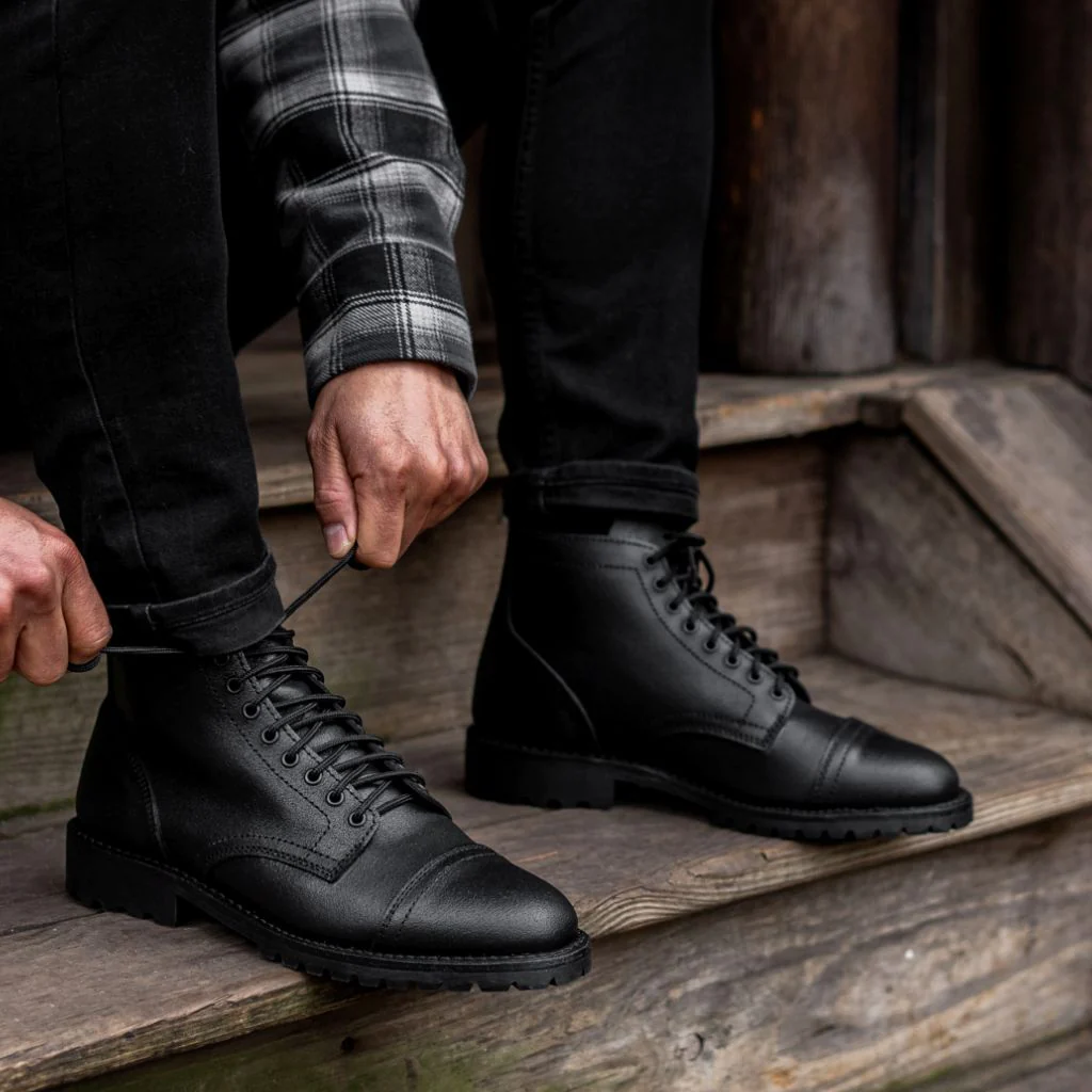 Vanguard | Black Waxed Roughout - Thursday Boots