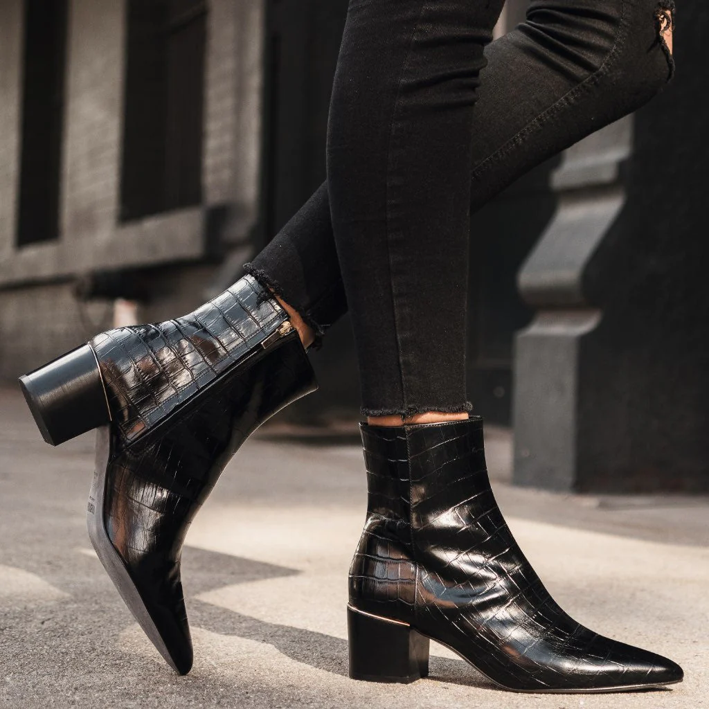 Luna | Black Croco - Thursday Boots