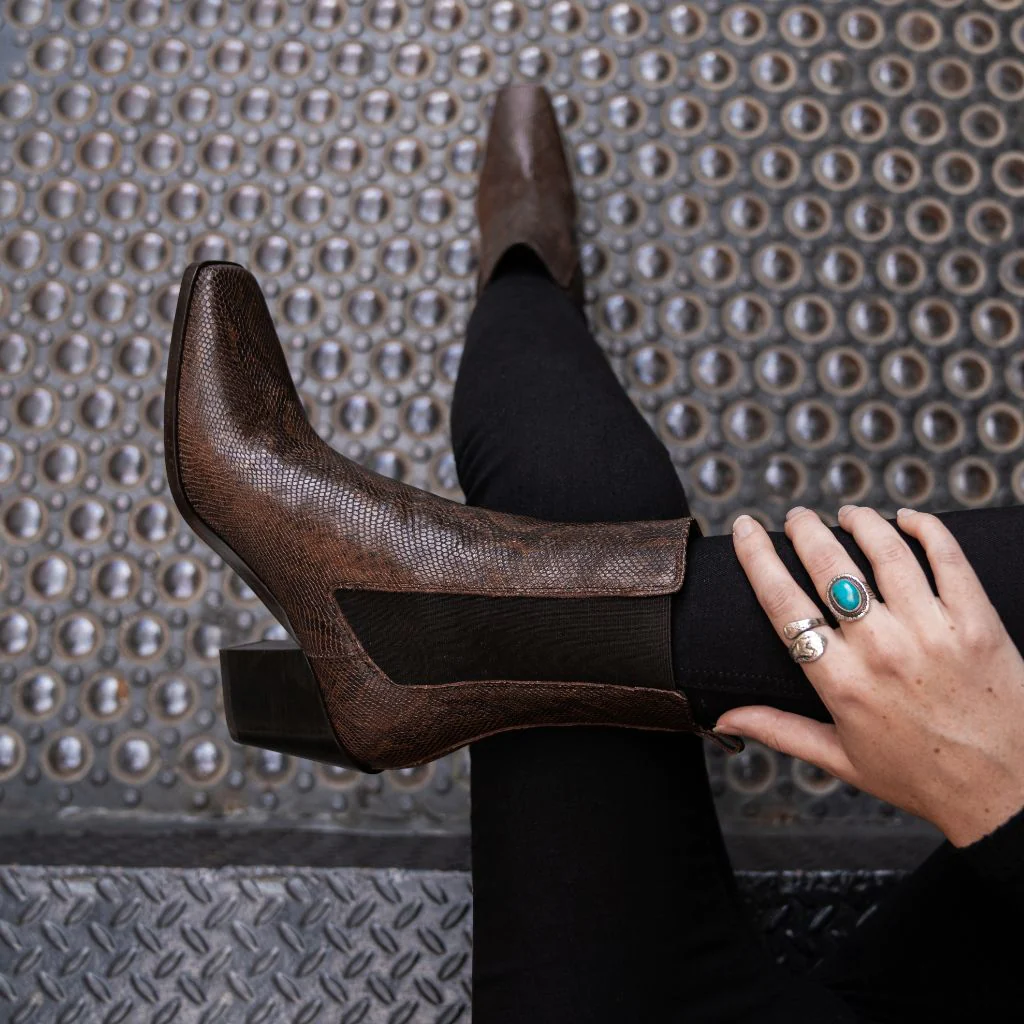 Soho | Chocolate Snake Print - Thursday Boots
