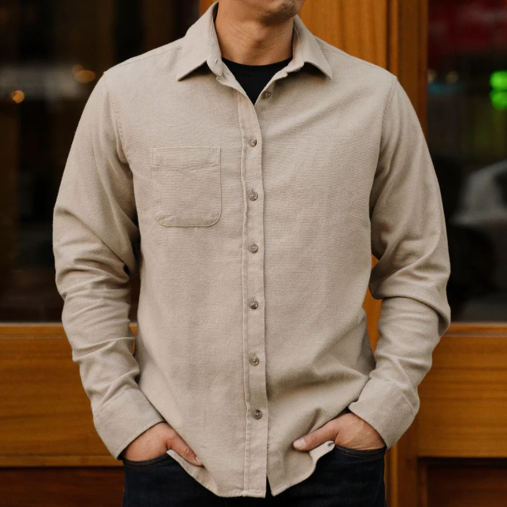 Solid Shirt | Taupe - Thursday Boots