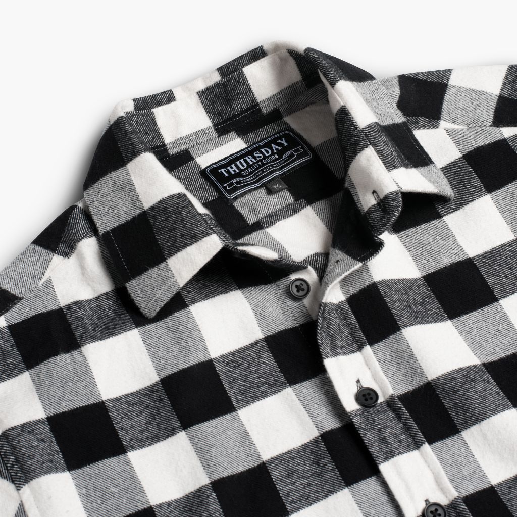 Buffalo Check Shirt | Black & White - Thursday Boots