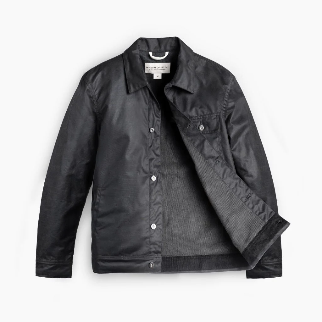 Waxed Canvas Field Jacket | Charcoal - Thursday Boots