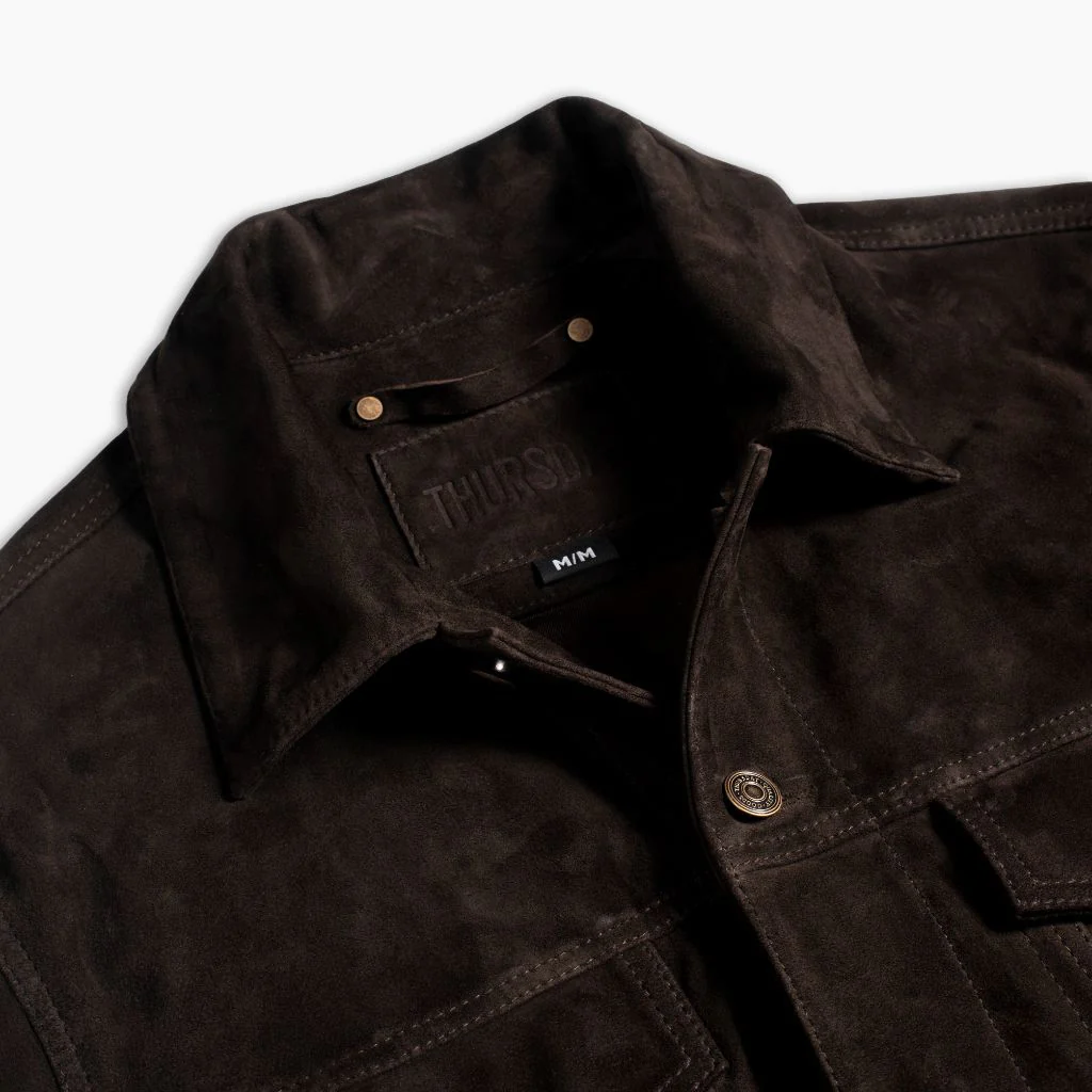 Suede Trucker Jacket | Chocolate - Thursday Boots