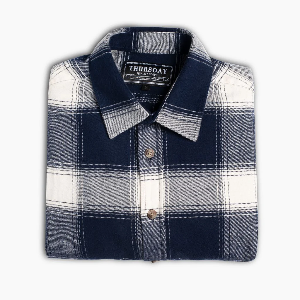 Forever Flannel Shirt | Navy & Cream - Thursday Boots