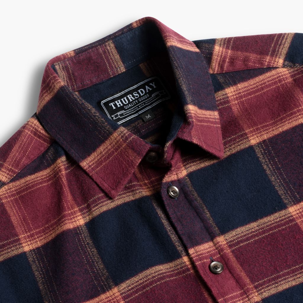 Forever Flannel Shirt | Navy & Burgundy - Thursday Boots