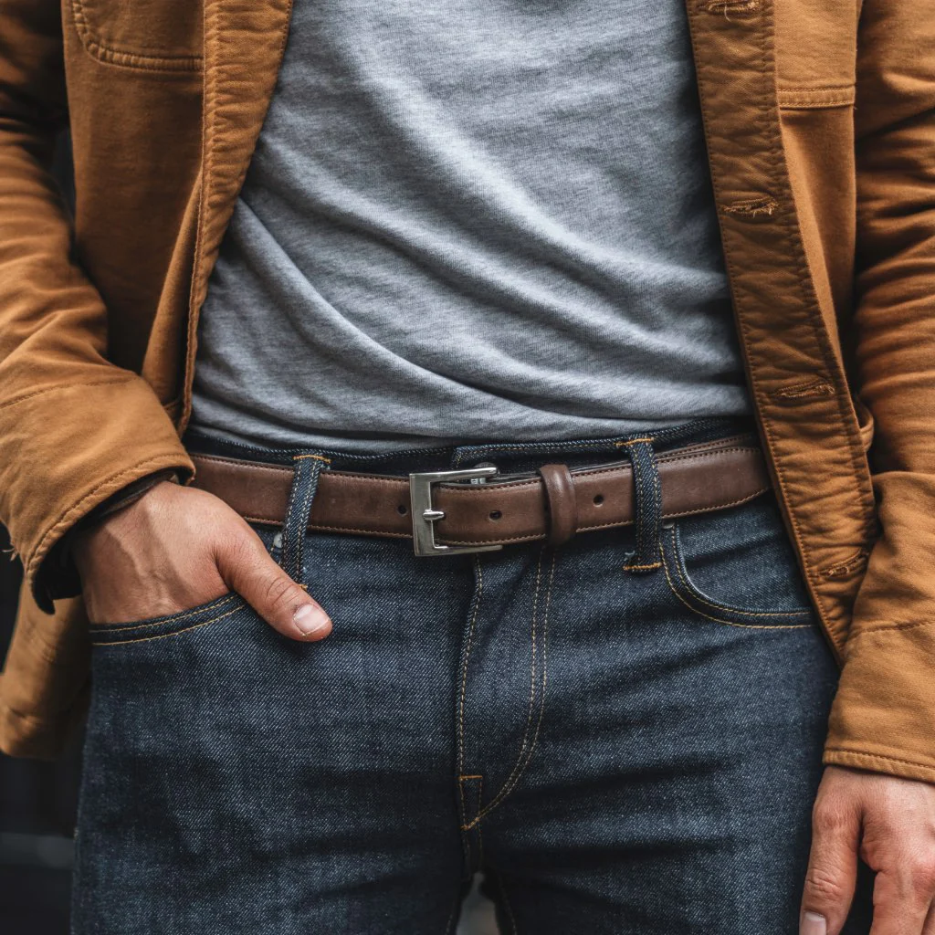 Men's Classic Leather Belt | Old English - Thursday Boots