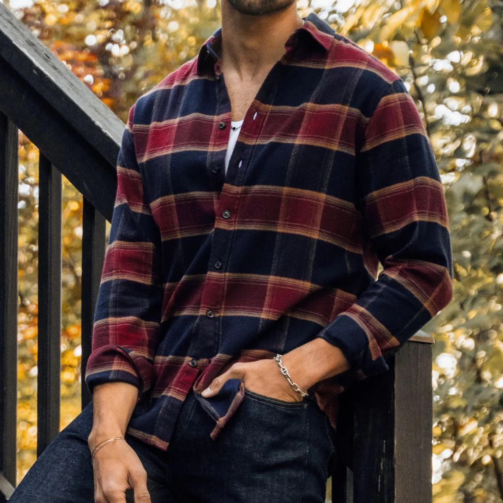 Forever Flannel Shirt | Navy & Burgundy - Thursday Boots