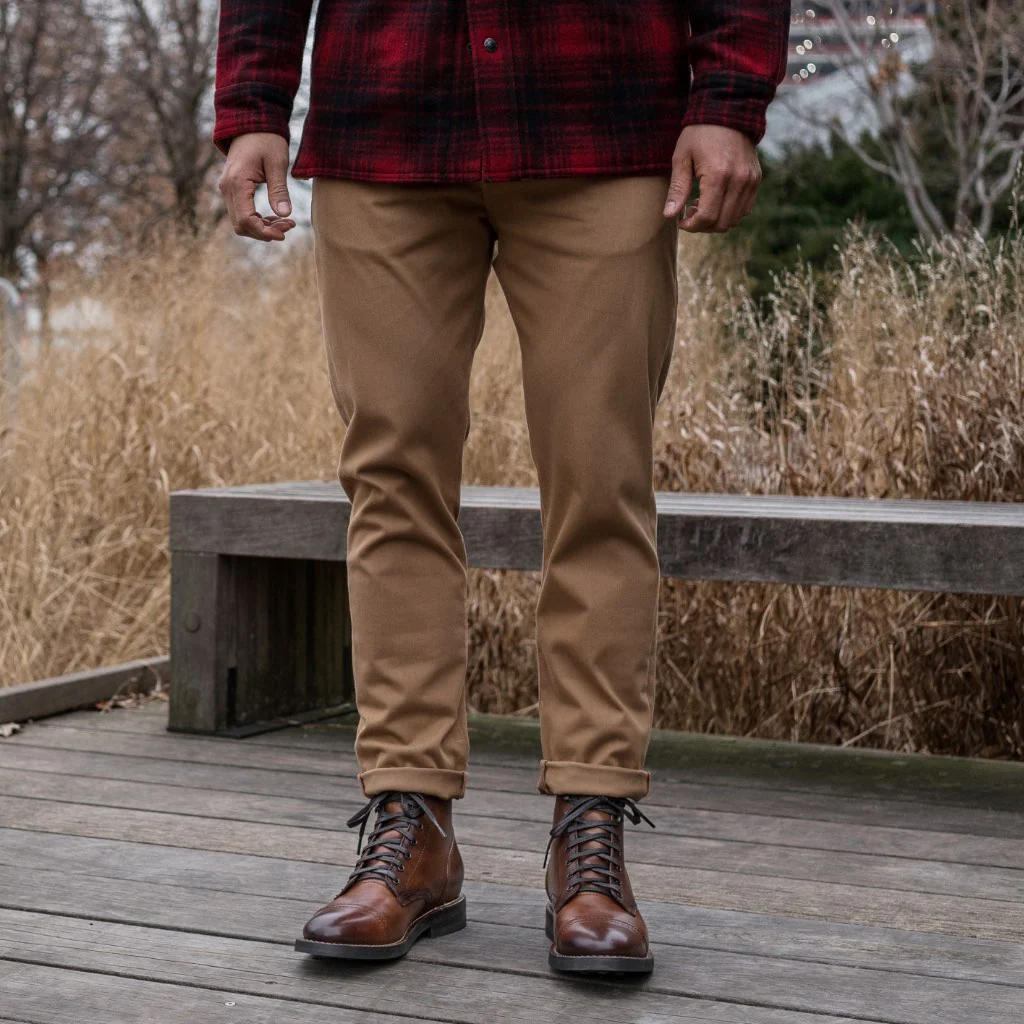 Kato Axe Slim Fit Chinos | Khaki - Thursday Boots